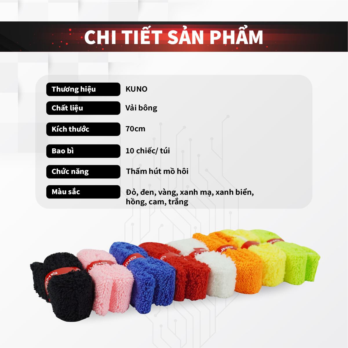 Mô tả Quấn Cán Vải Vợt Pickleball QV10 KUNO Chống Trơn Trượt, Cuốn Cán Vợt Chính Hãng Chất Lượng Tốt - 1