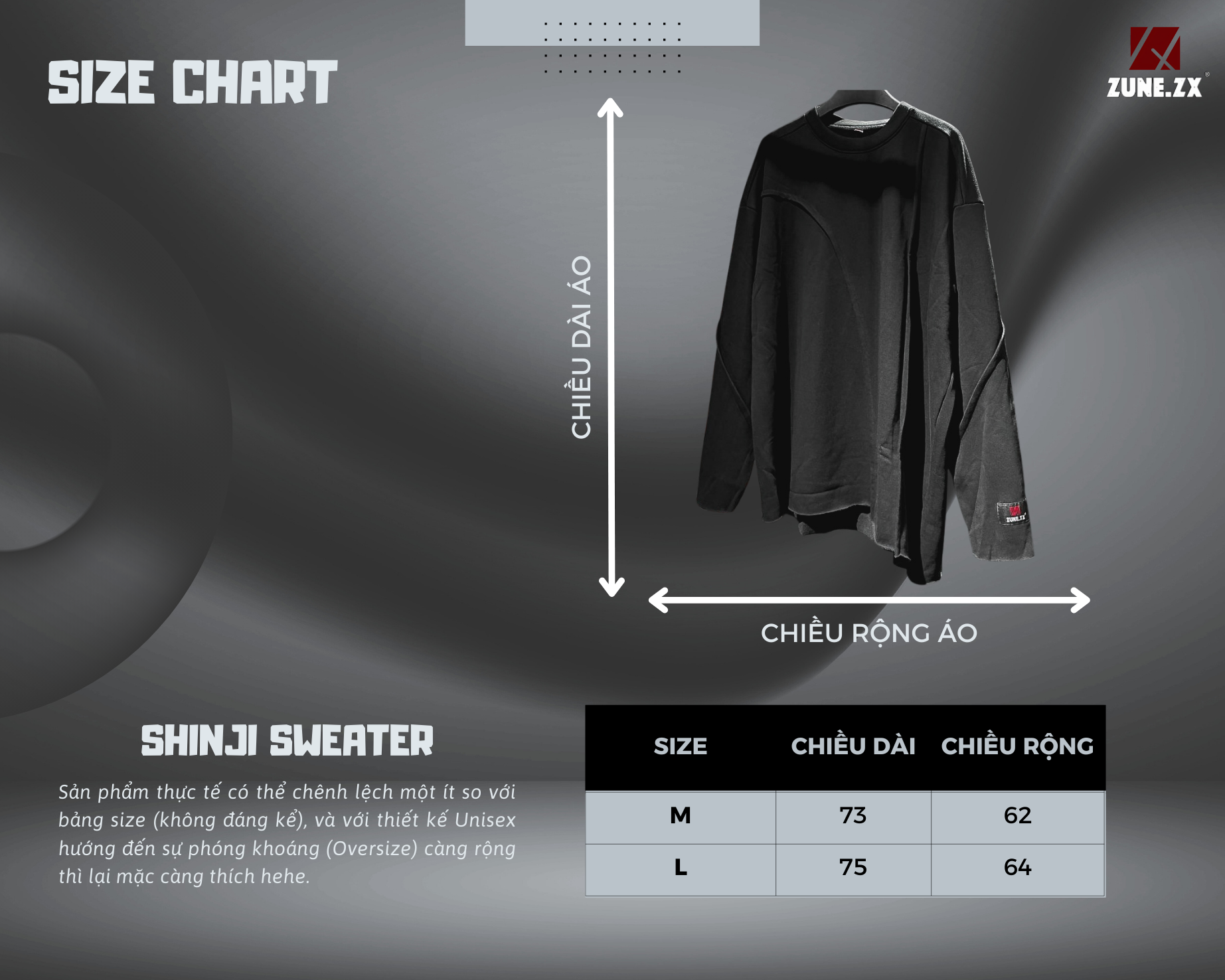 Mô tả Áo sweater thiết kế Unisex Zune.zx, SHINJI SWEATER - 1