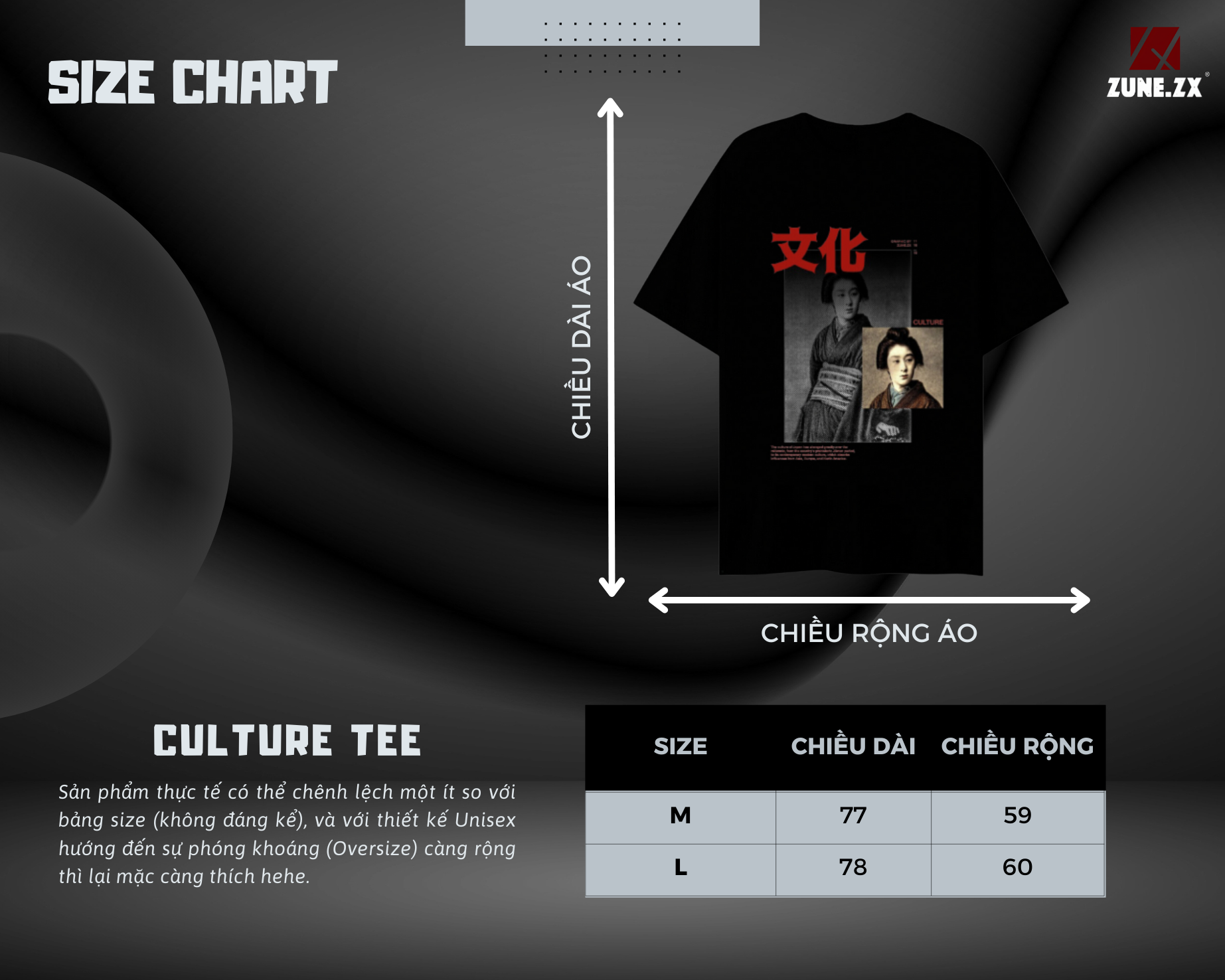 Mô tả Áo phông Unisex Zune.zx, ngắn tay in họa tiết Nhật Bản, CULTURE TEE - 1