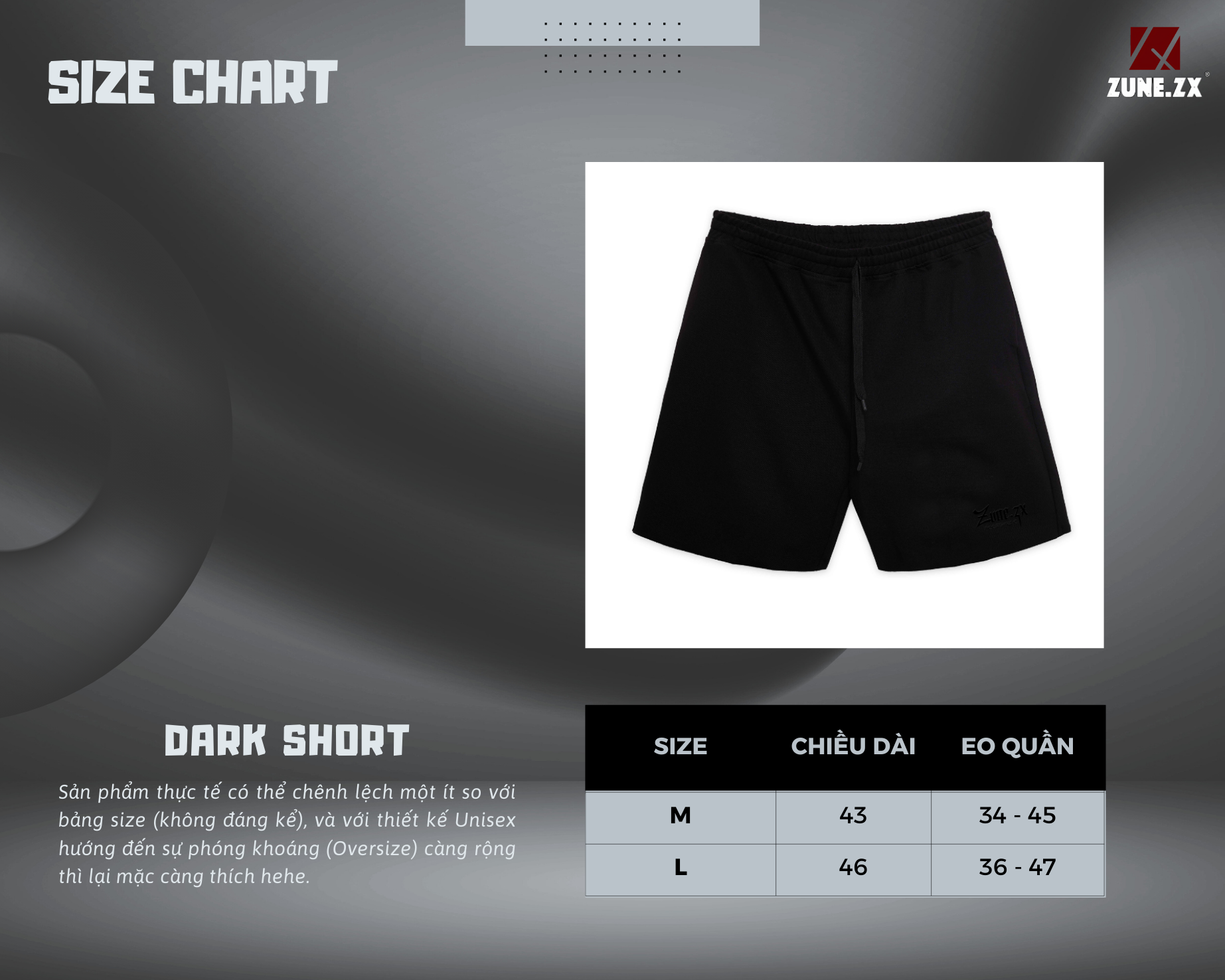 Mô tả Quần đen trơn DARK SHORT - ZUNEZX - 1