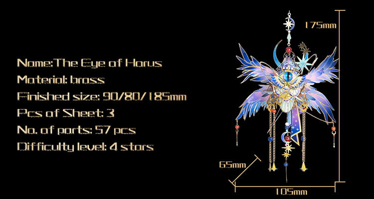 Mô tả Mô Hình Kim Loại Lắp Ráp 3D MU Con Mắt Của Thiên Thần (58 mảnh, Eye of Angel) YM-N157-E – MP1249 - 6
