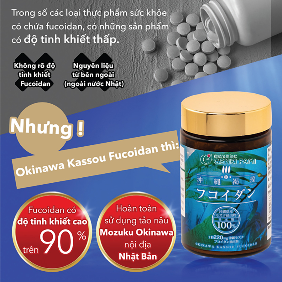 Mô tả Viên Uống Tảo Nâu Fucoidan Okinawa Genki Fami Nhật Bản, Hỗ Trợ Phòng Ngừa Ung Bướu, Tăng Cường Đề Kháng, Miễn Dịch - 3