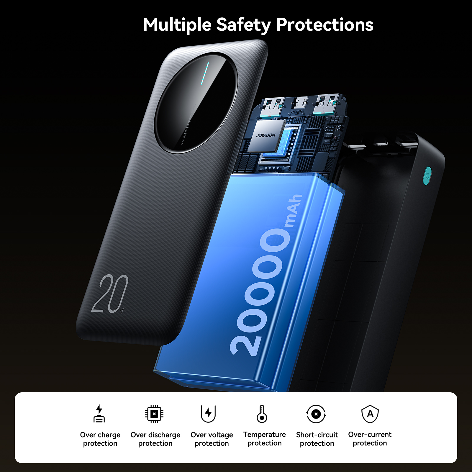 Kích thước nhỏ gọn của sạc dự phòng 20000mAh Joyroom PBF14 khi cầm trên tay chube.vn