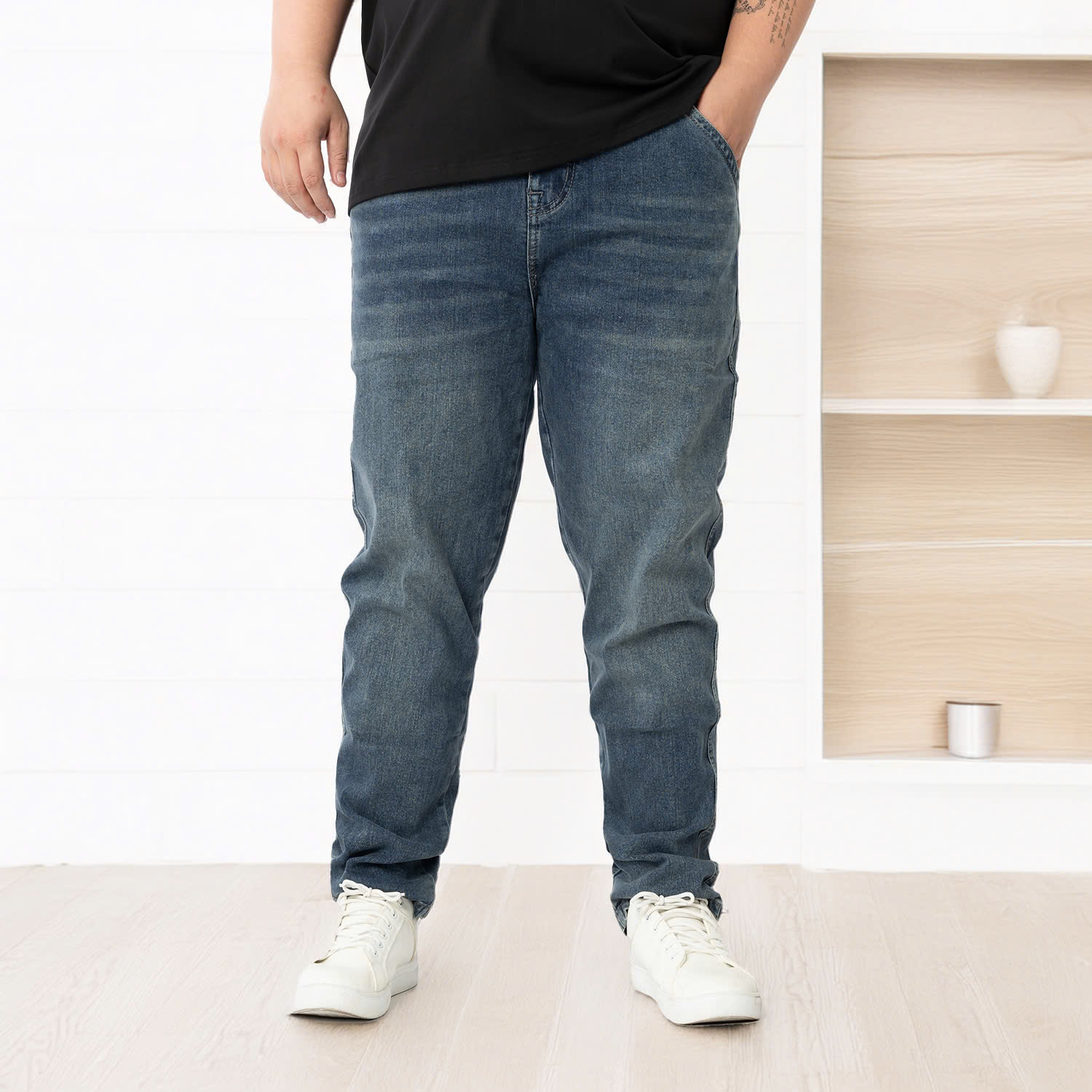 Mô tả Quần Jean Nam AKYOO Bigsize Size Từ 80kg-140kg, Chất Jean Co Giãn 04 Chiều - QJ XANH B1 - 2
