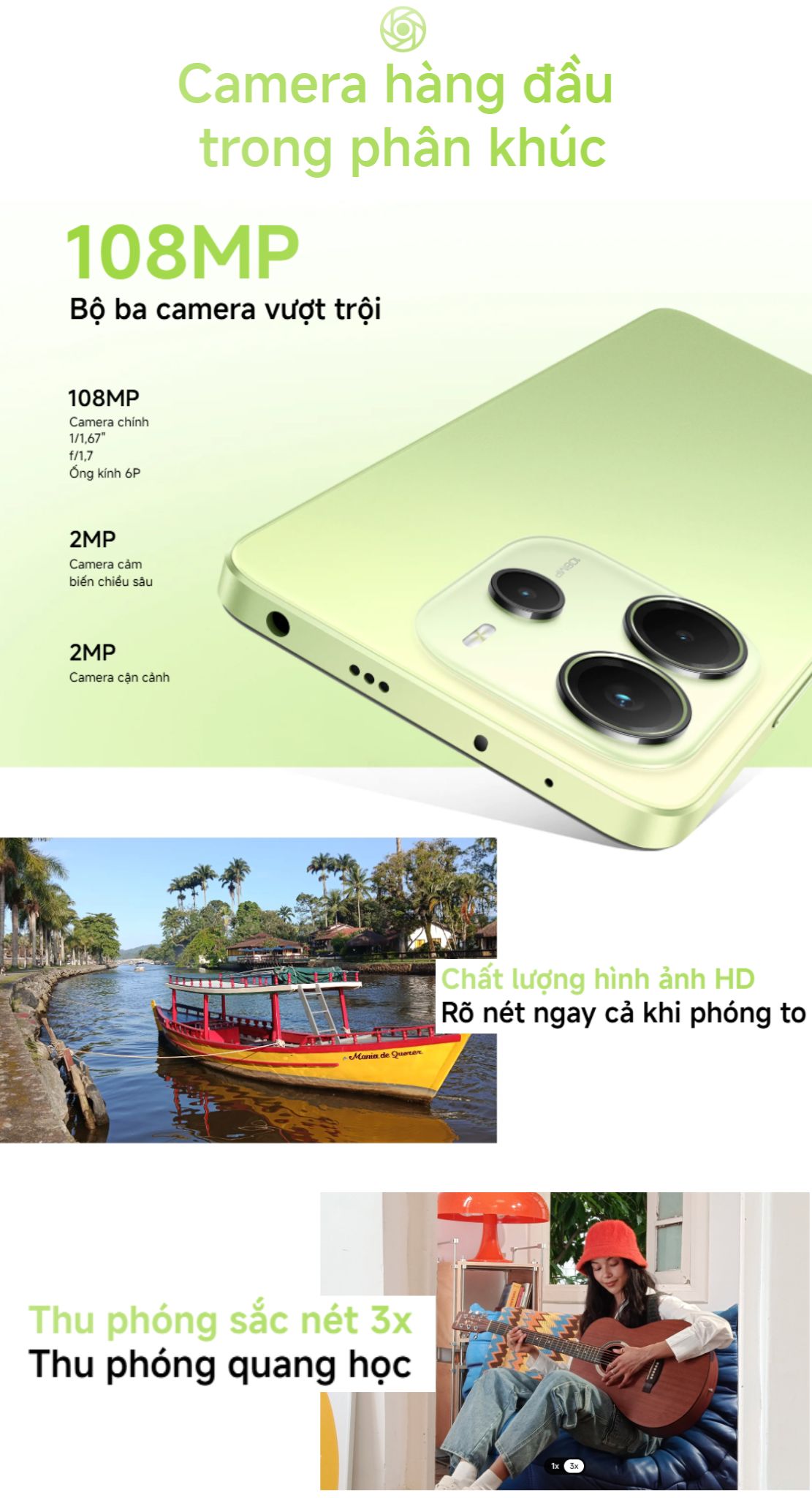 Mô tả Điện thoại thông minh Redmi Note 14 (6+128GB) | Camera AI 108MP | MediaTek Helio G99-Ultra | Pin 5500mAh - 3