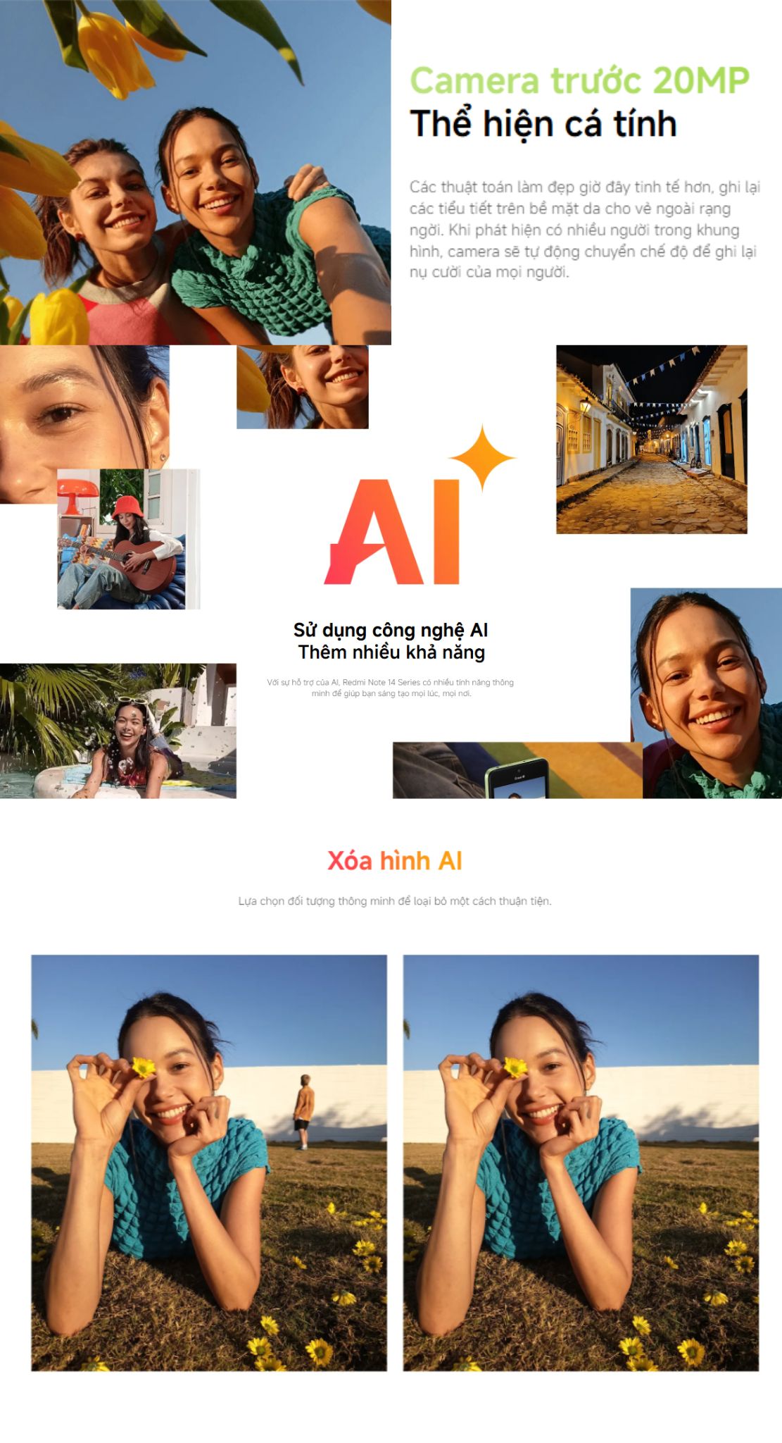 Mô tả Điện thoại thông minh Redmi Note 14 (6+128GB) | Camera AI 108MP | MediaTek Helio G99-Ultra | Pin 5500mAh - 5