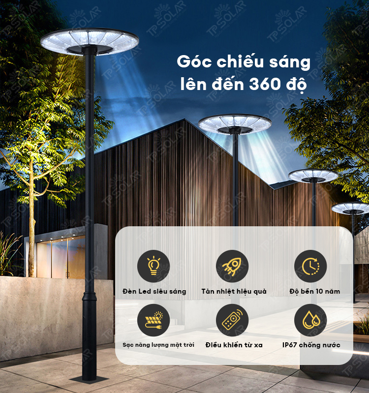 Lắp đặt đèn năng lượng mặt trời TP-U800 dễ dàng