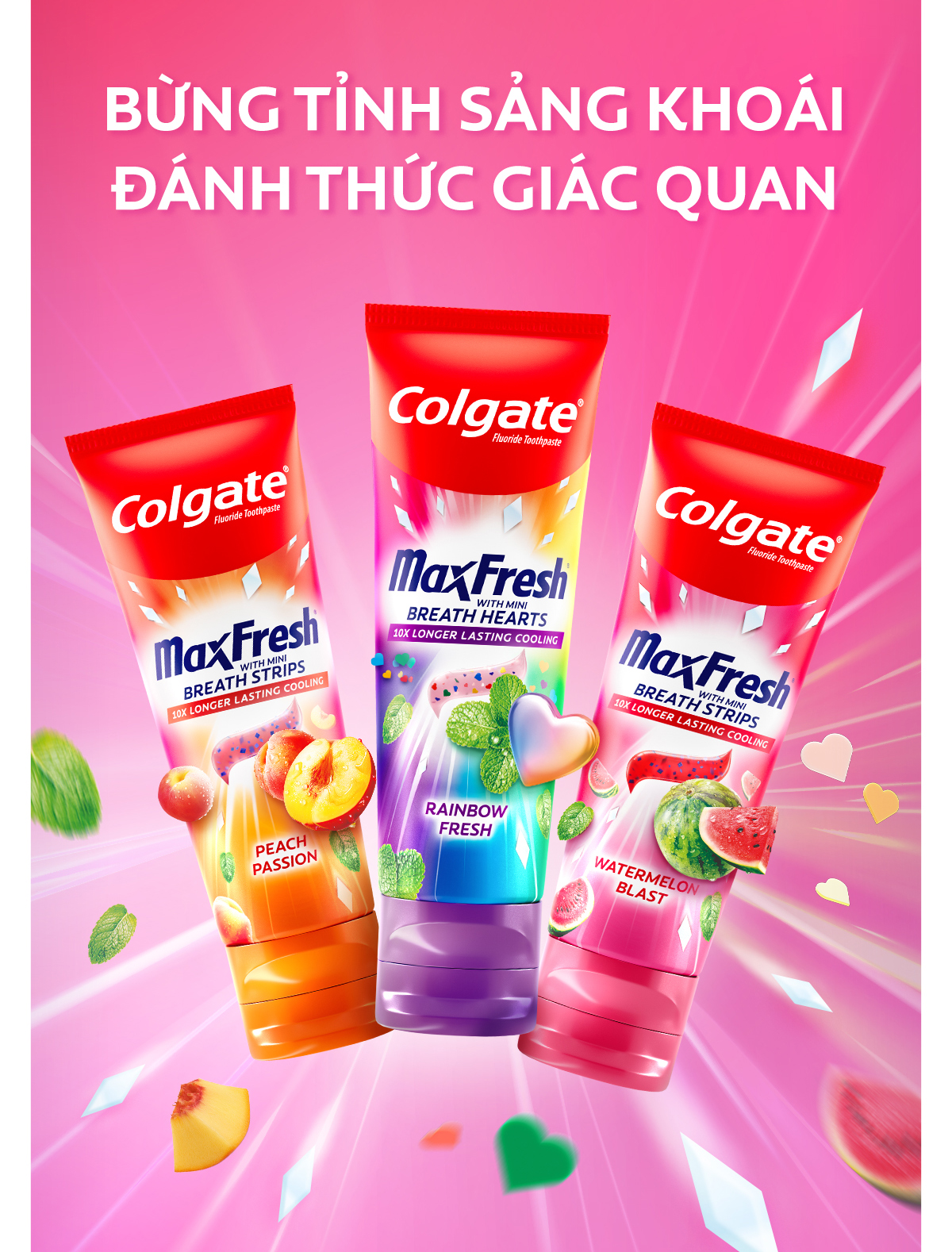 Mô tả Bộ 3 Kem đánh răng Colgate MaxFresh Hương nhiệt đới, tinh thể cầu vồng the mát 100g/ tuýp - 7