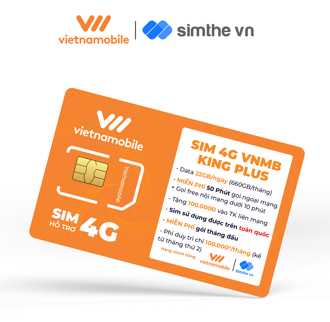 Mô tả Sim Vietnamobile King Plus Data 22GB/Ngày (660GB/Tháng) + 50P Gọi Ngoại Mạng + FREE Nội Mạng + TK 100K Sử Dụng Toàn Quốc - 2