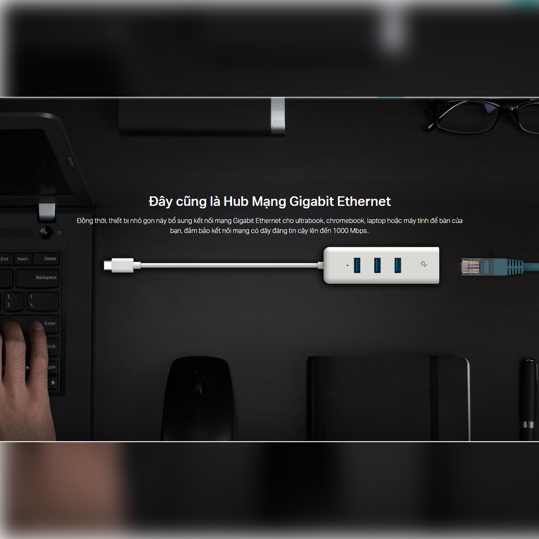 Bộ USB Ethernet TP-Link UE330C, HUB USB Type-C 3 Cổng USB-A 3.0 & Mạng ...