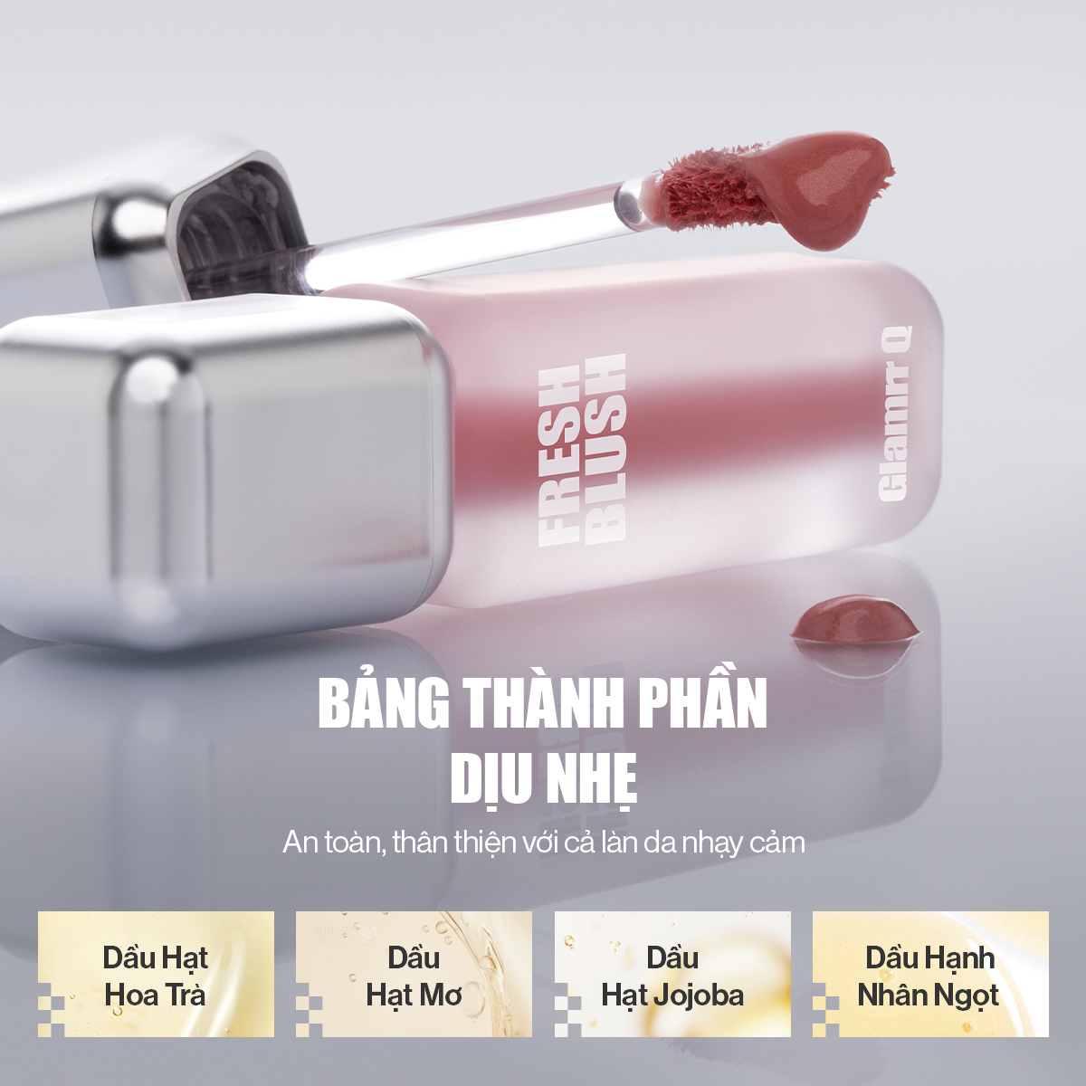 Mô tả [Glamrr Q x KOL] Má Hồng Kem Căng Bóng Glamrr Q Glow Lasting Fresh Blush 3.8g - 10