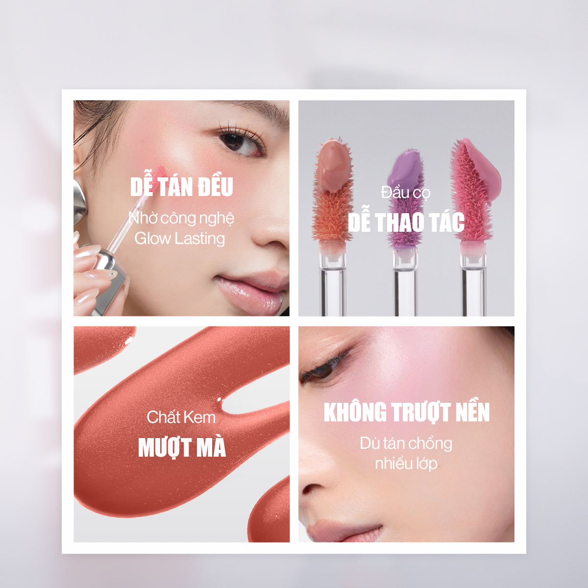 Mô tả [Glamrr Q x KOL] Má Hồng Kem Căng Bóng Glamrr Q Glow Lasting Fresh Blush 3.8g - 3
