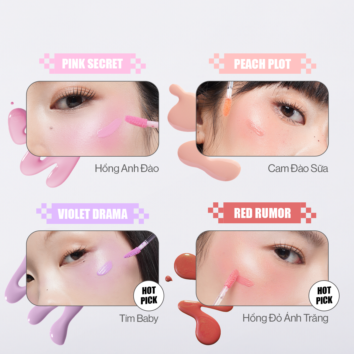 Mô tả [Glamrr Q x KOL] Má Hồng Kem Căng Bóng Glamrr Q Glow Lasting Fresh Blush 3.8g - 5