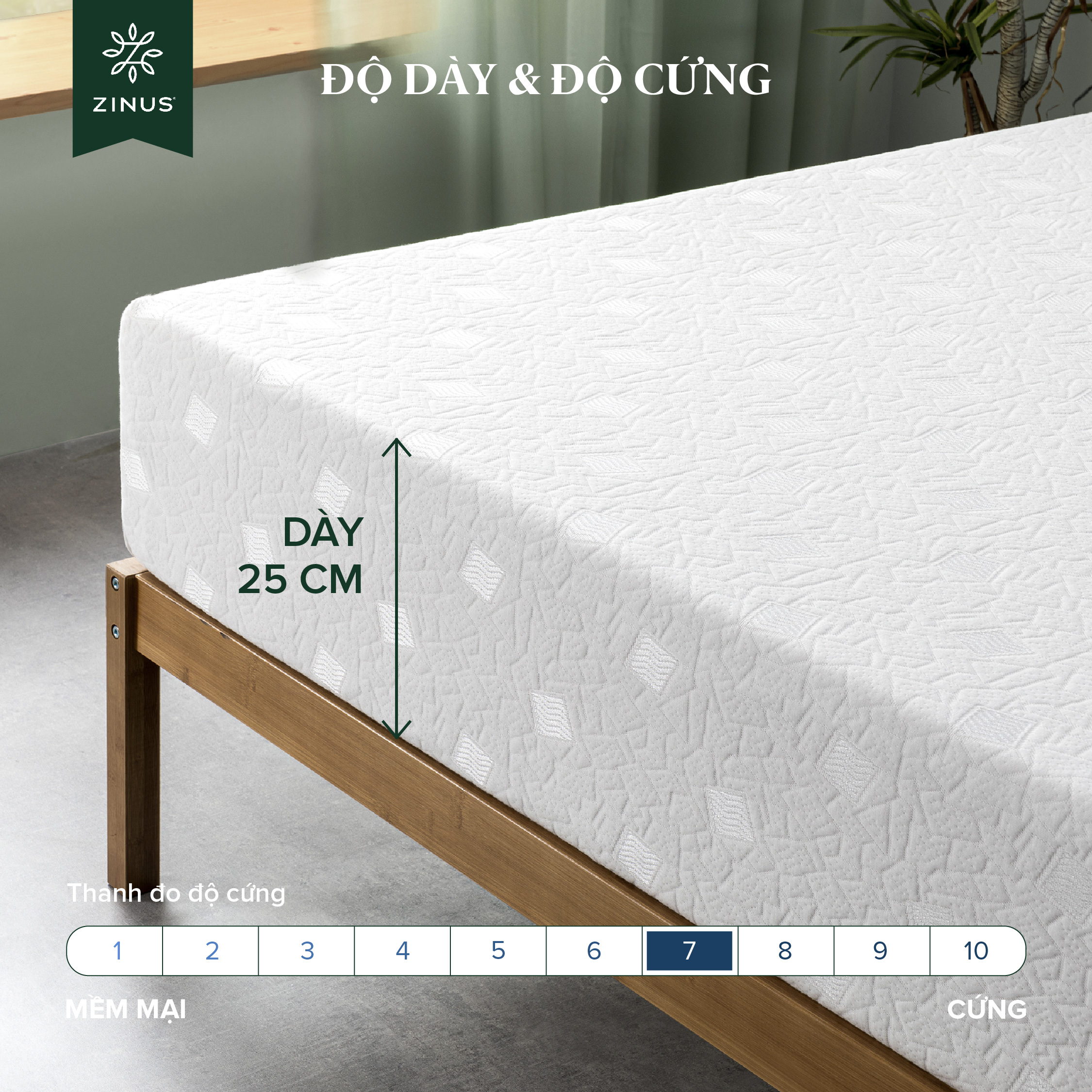 Mô tả Nệm Foam Gel Mát Cao Cấp Dày 25cm Zinus - 10in Gel-Infused Foam Mattress - 2
