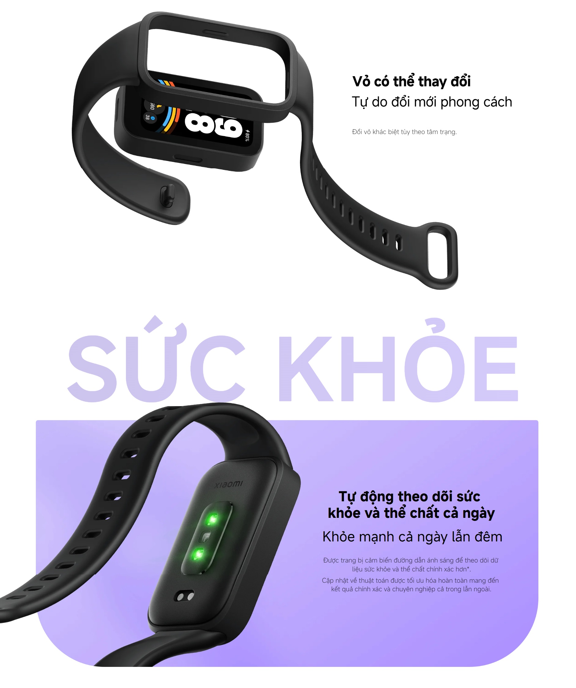 Mô tả Vòng Đeo Tay Thông Minh Xiaomi Smart Band 9 Active – Phiên Bản Quốc Tế, Bảo Hành 12 Tháng - 3