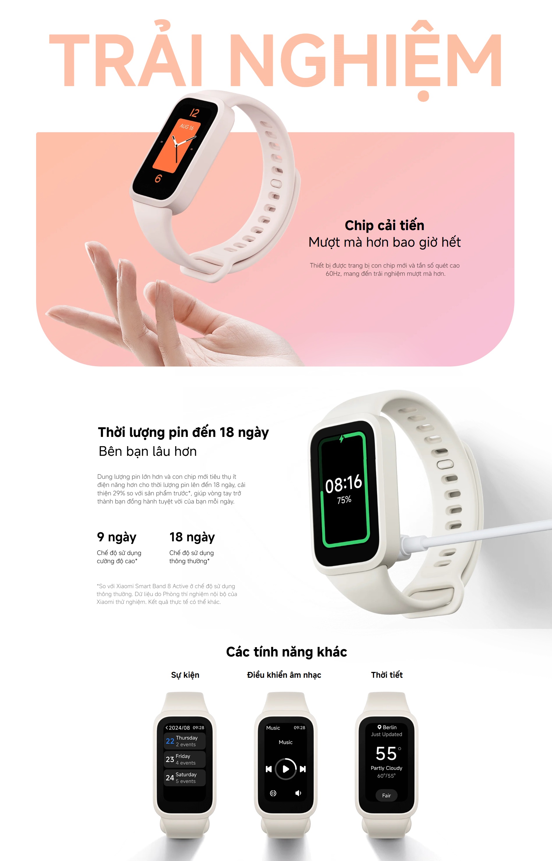 Mô tả Vòng Đeo Tay Thông Minh Xiaomi Smart Band 9 Active – Phiên Bản Quốc Tế, Bảo Hành 12 Tháng - 6