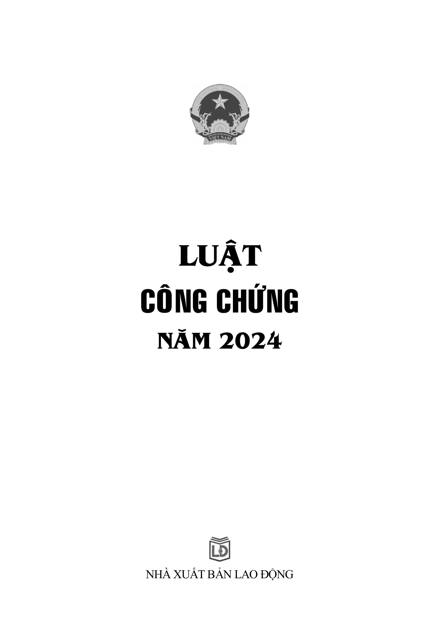Mô tả Sách- Luật Công chứng 2024 - 2