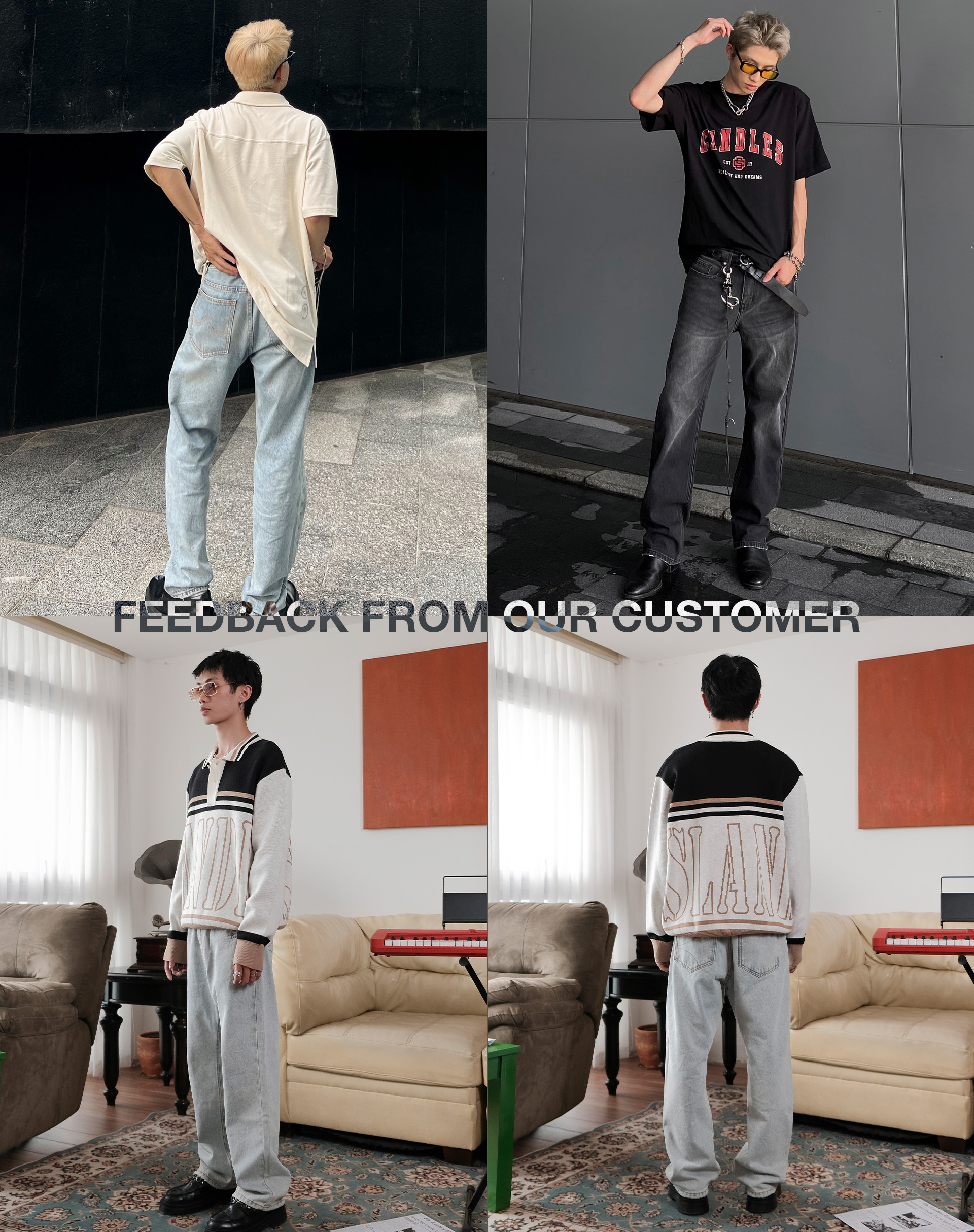 Mô tả Quần Jeans Candles Vintage Straight Unisex - 5