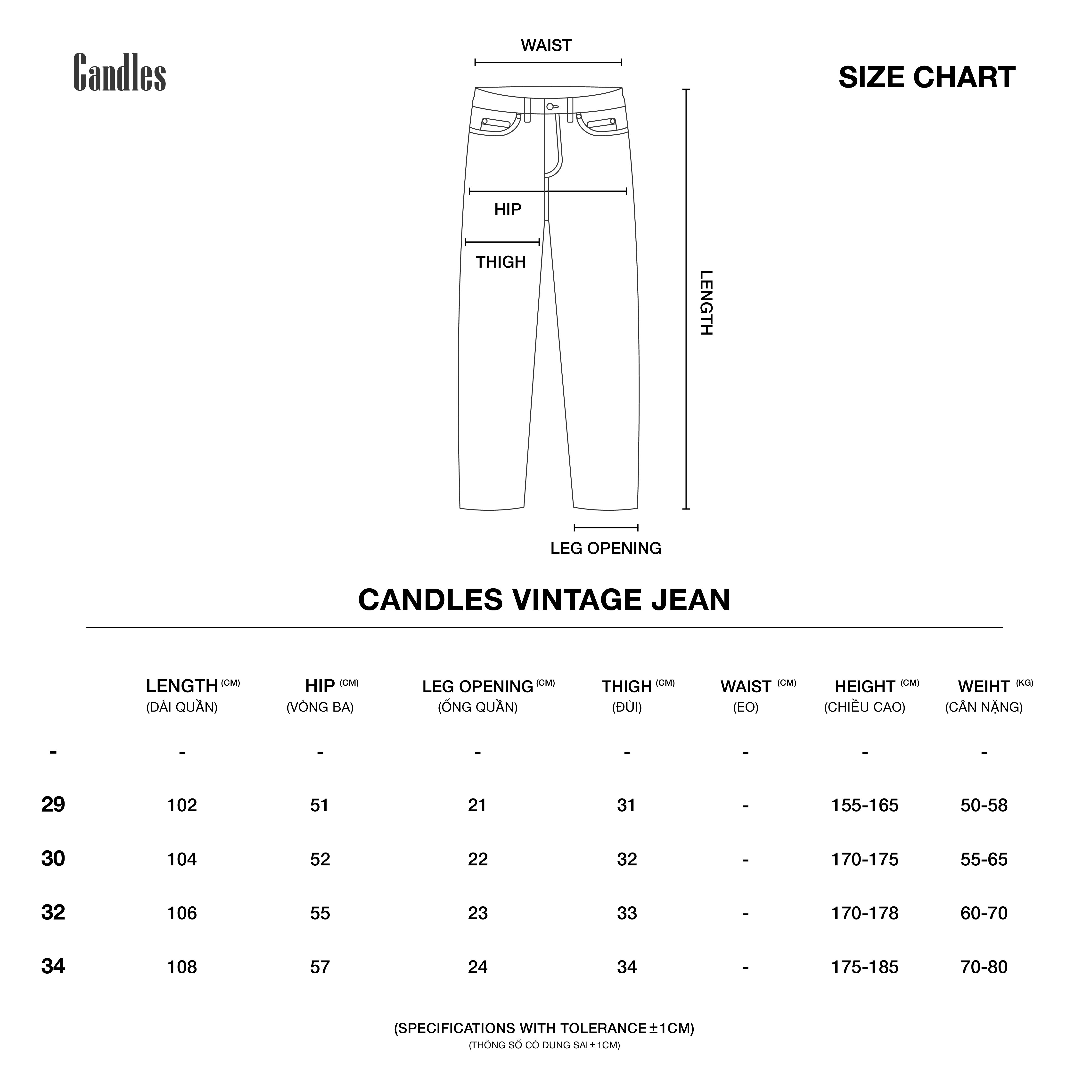 Mô tả Quần Jeans Candles Vintage Straight Unisex - 6