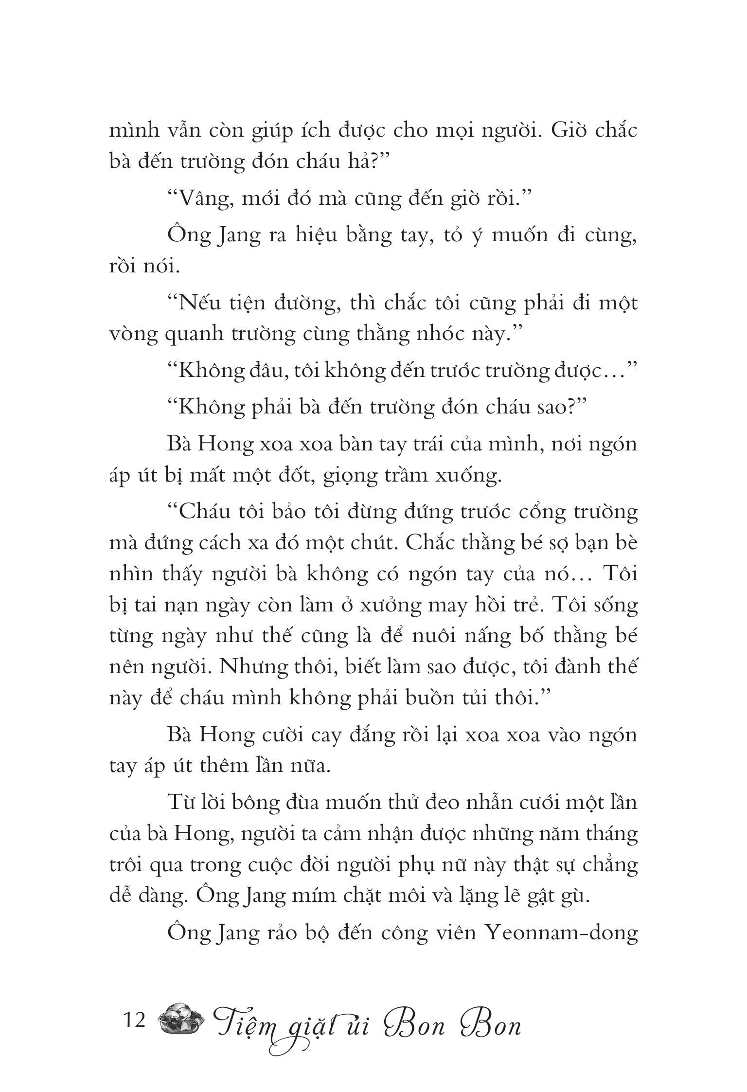 Mô tả Sách Văn Học - Tiệm Giặt Ủi Bon Bon - Jiyun Kim (Kyon Kyeon & Nguyễn Thủy dịch) - 10