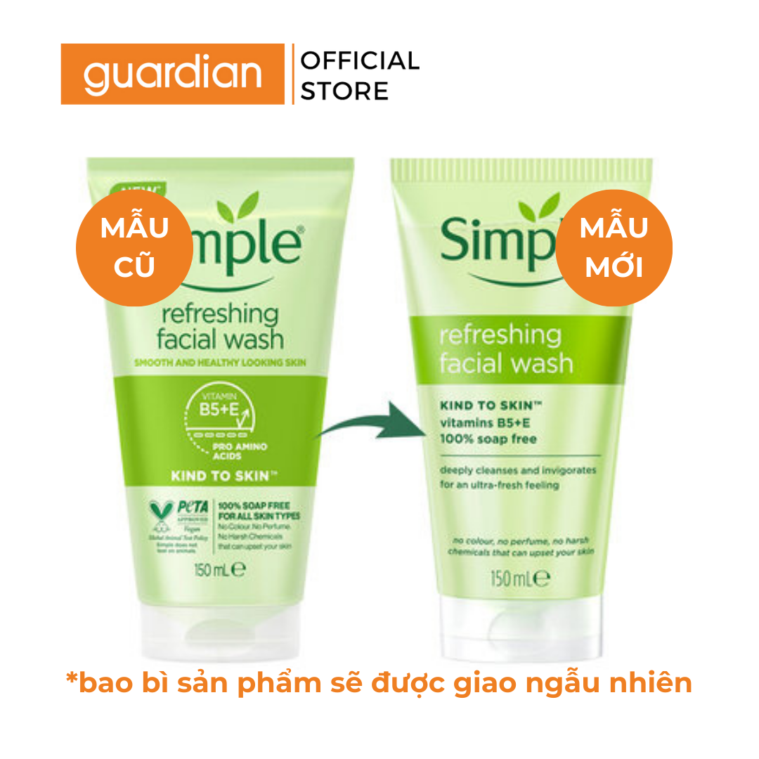 Mô tả Sữa Rửa Mặt Dịu Nhẹ Cho Da Nhạy Cảm Simple Kind To Skin Refreshing Facial Wash 150ml - 1