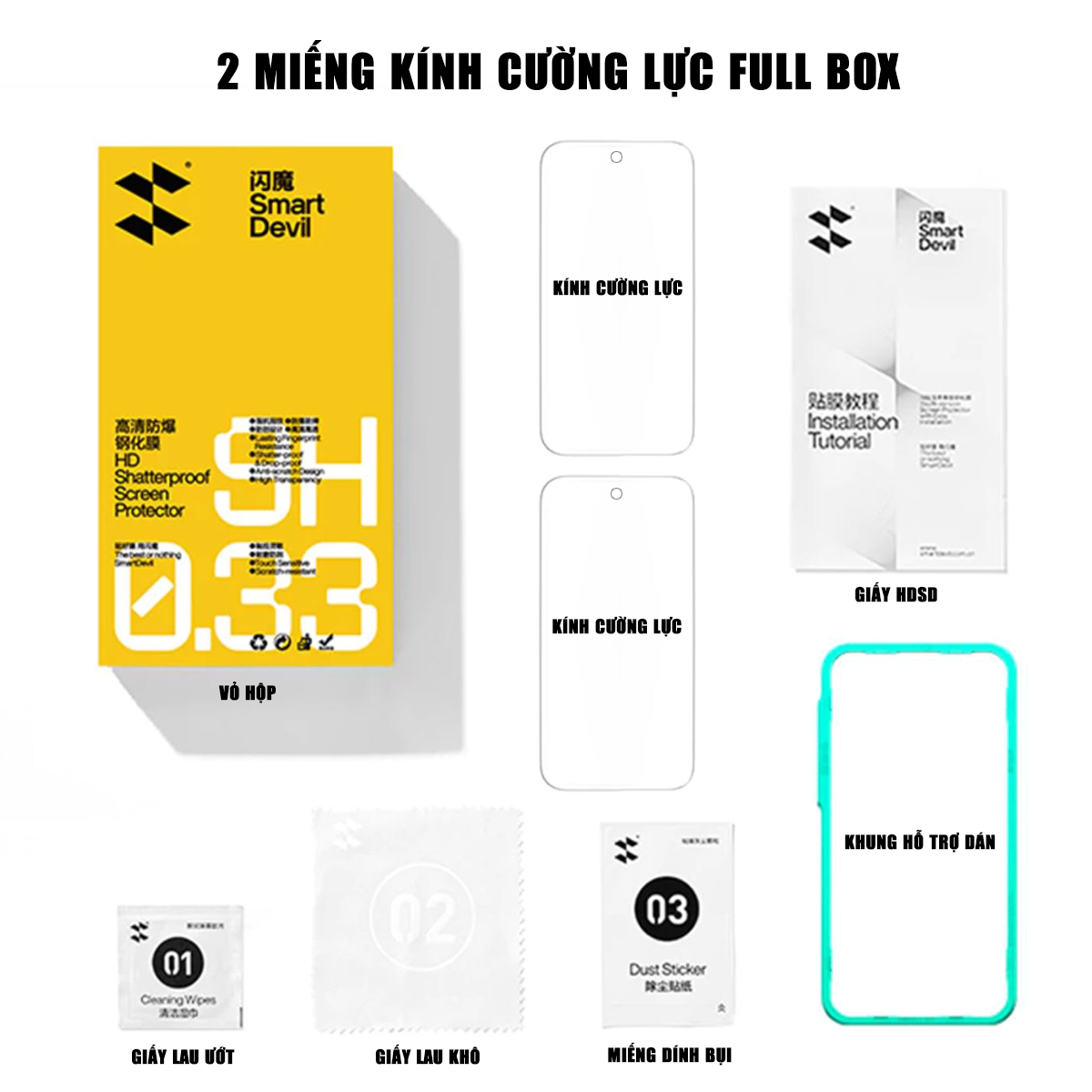 Kính cường lực dùng cho Xiaomi 15 / 14 / 13 / 17 Pro Max / 18 Pro Max full màn hình chính hãng Smart Devil phủ nano – ảnh mô tả chi tiết 1