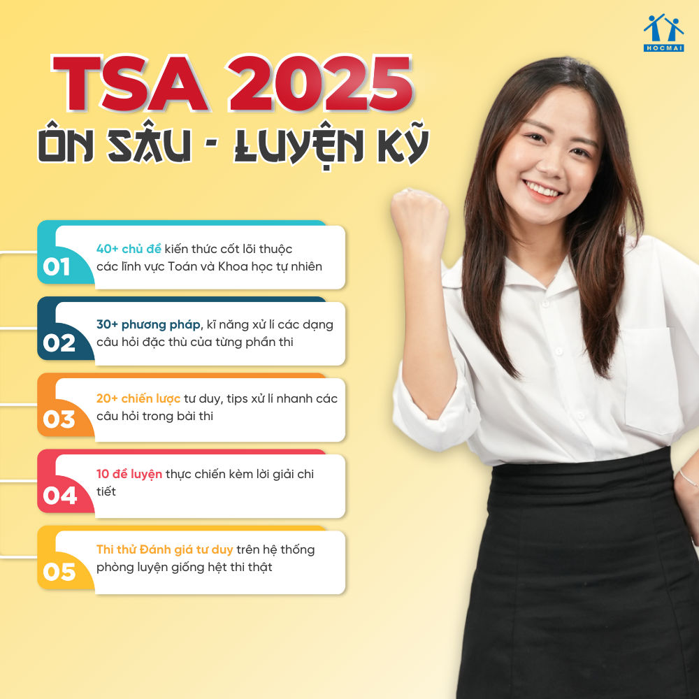 Mô tả Sách Tốc chiến luyện đề Đánh giá tư duy Đại học Bách Khoa Hà Nội - HOCMAI - 1