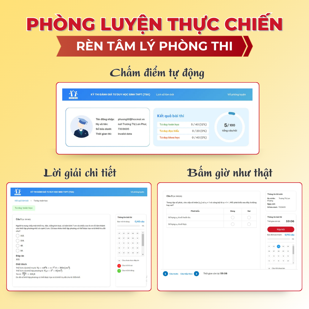Mô tả Sách Tốc chiến luyện đề Đánh giá tư duy Đại học Bách Khoa Hà Nội - HOCMAI - 7