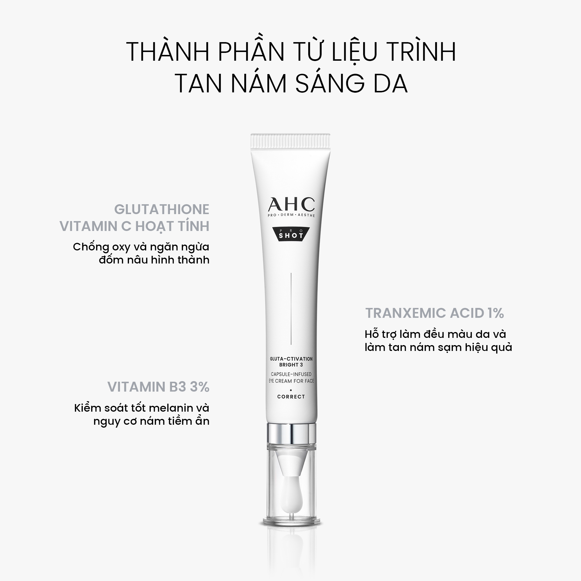 Kem mắt AHC Proshot Bright 3 - Đầu lăn gốm