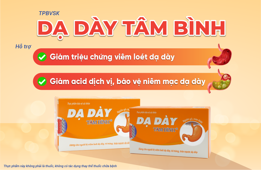 Mô tả Dạ dày Tâm Bình - Hỗ Trợ Giảm Đau Dạ Dày, Tá Tràng, Trào Ngược Dạ Dày, Bảo Vệ Niêm Mạc Dạ Dày - 1