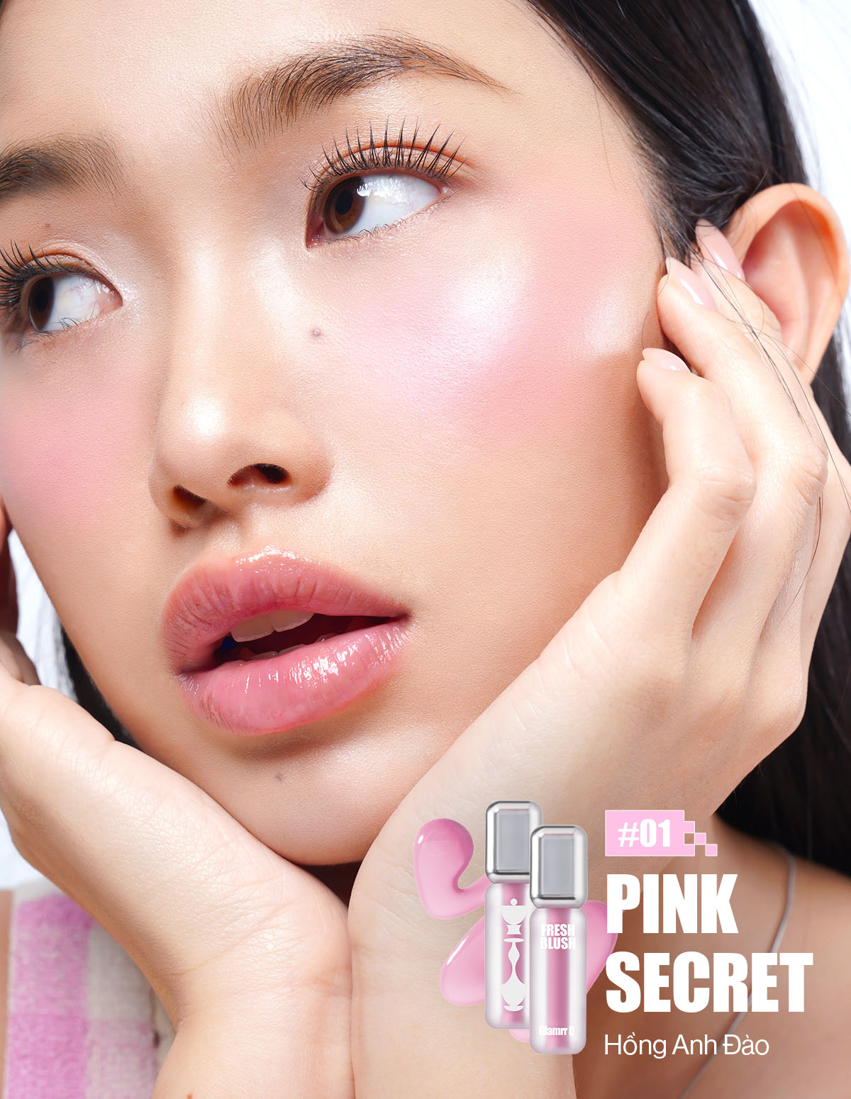 Mô tả [Glamrr Q x KOL] Má Hồng Kem Căng Bóng Glamrr Q Glow Lasting Fresh Blush 3.8g - 6