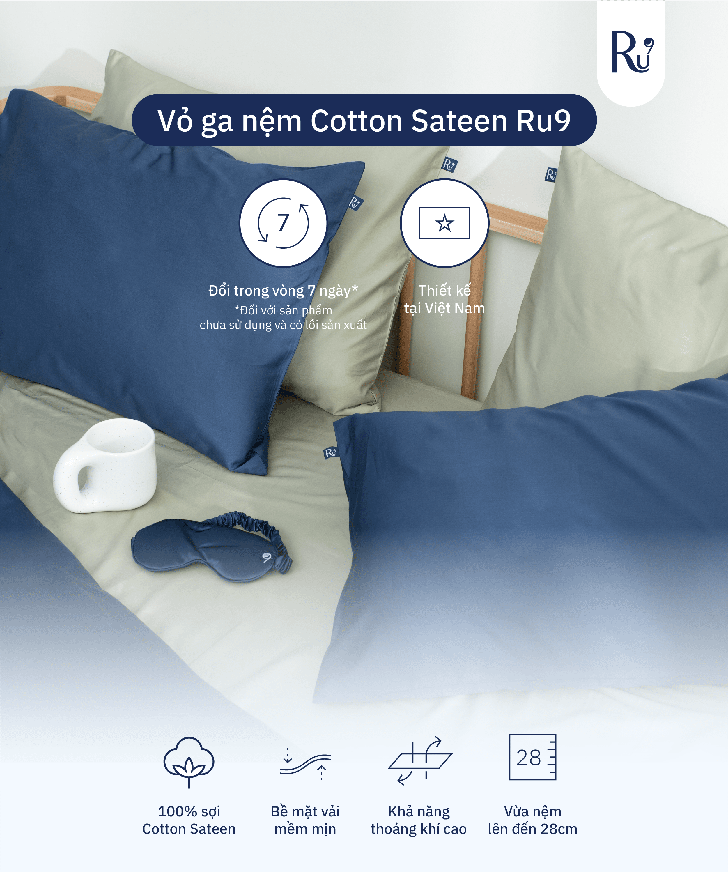 Mô tả Vỏ Ga Nệm Cotton Sateen - 1