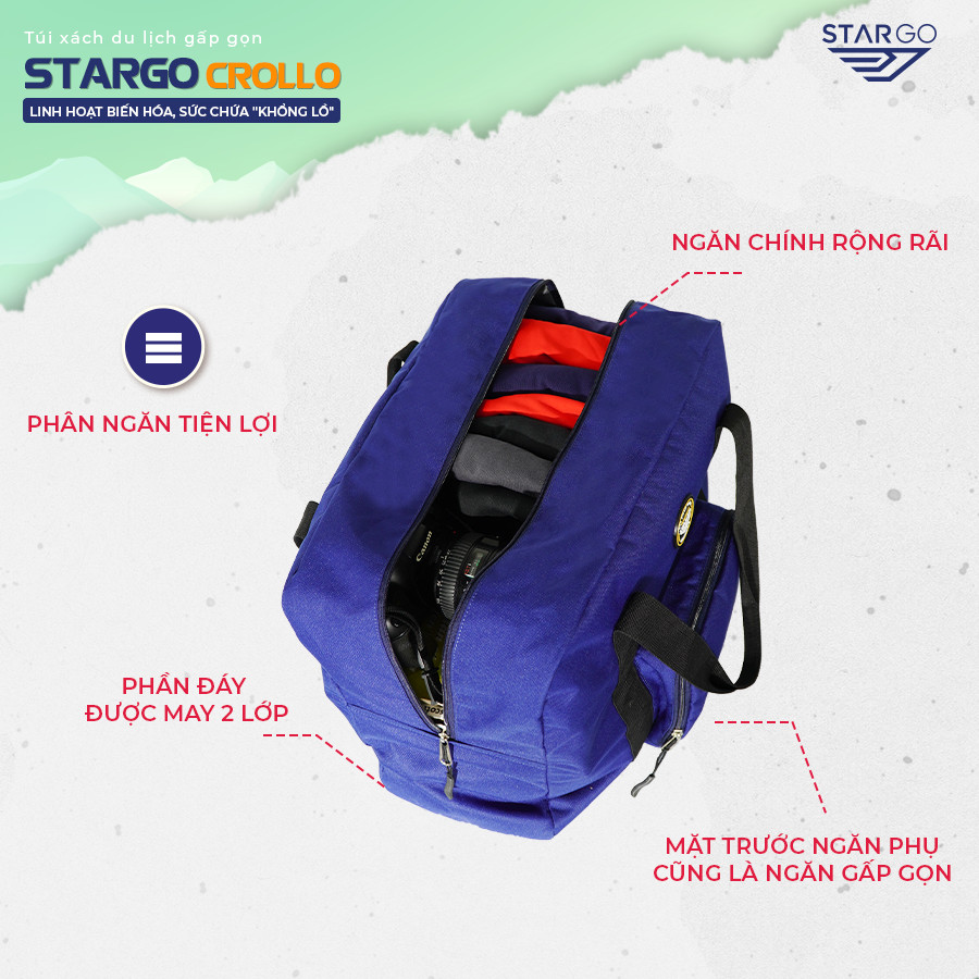 Mô tả Túi Xách Du Lịch Gấp Gọn Thời Trang STARGO CROLLO - 5