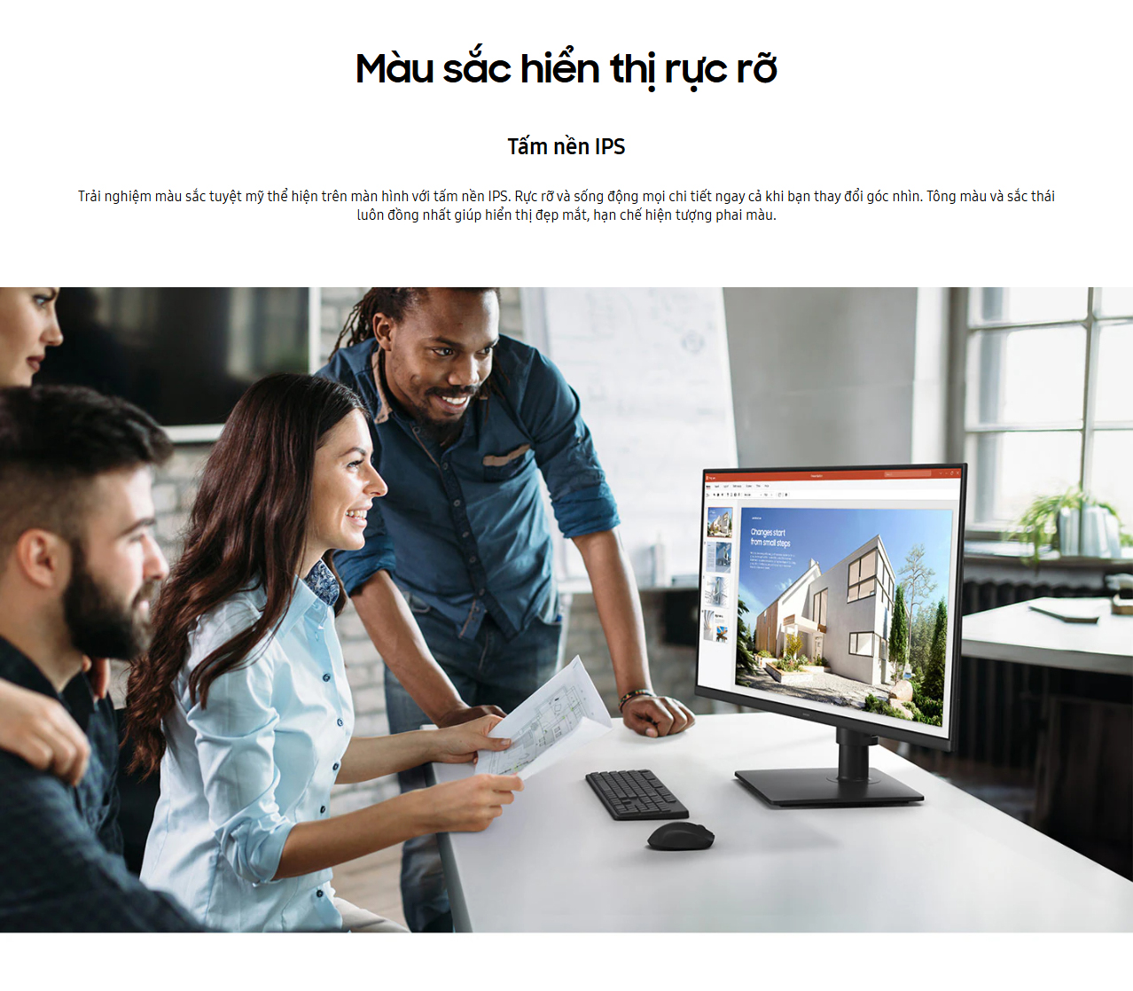 Mô tả Màn hình Samsung công thái học D400GAEXXV FHD IPS 100Hz Bảo vệ mắt Khử nhấp nháy - 2