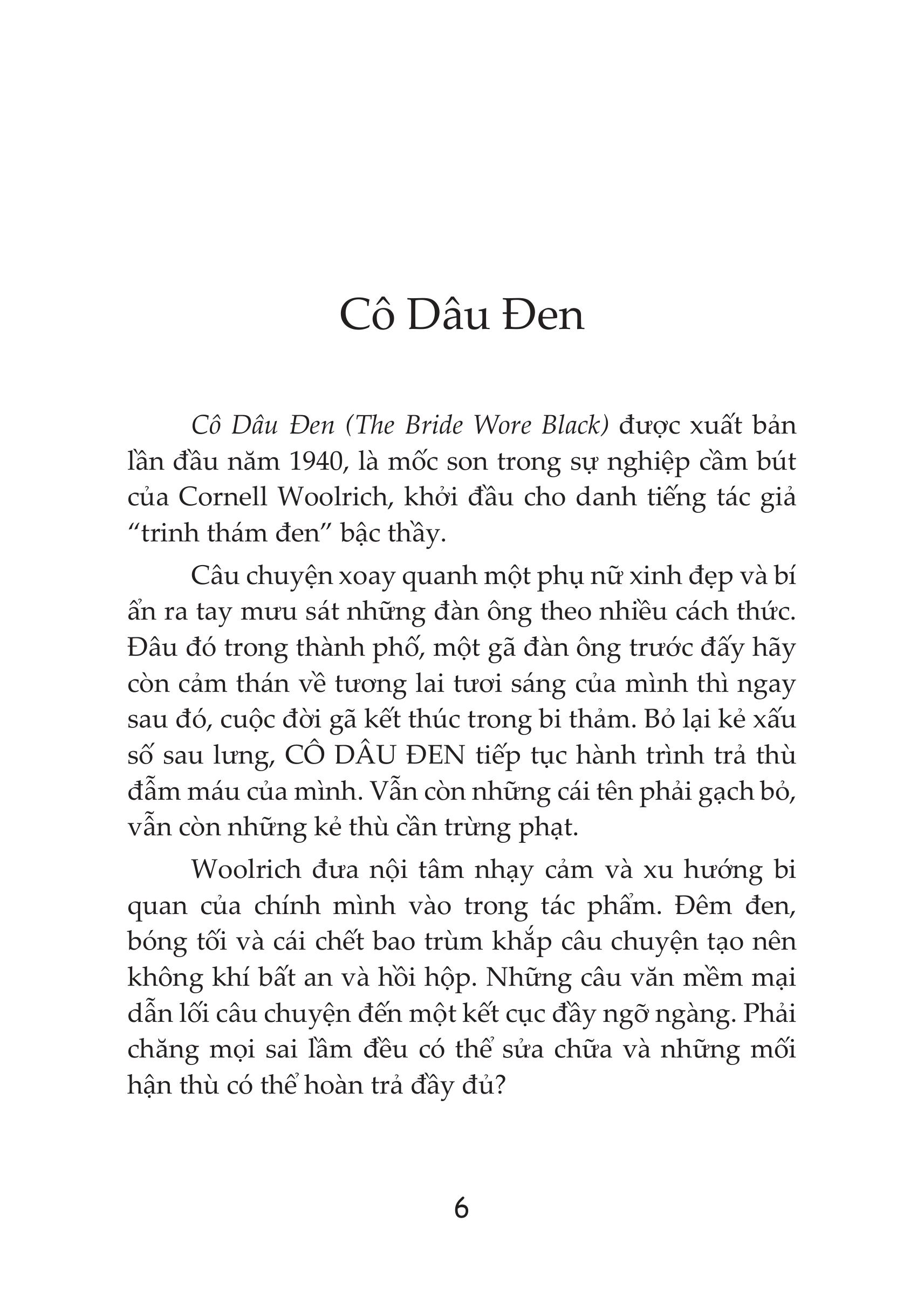 Mô tả Sách Tiểu Thuyết Trinh Thám - Cô Dâu Đen (In lần thứ 9) - Phúc Minh Books - 4