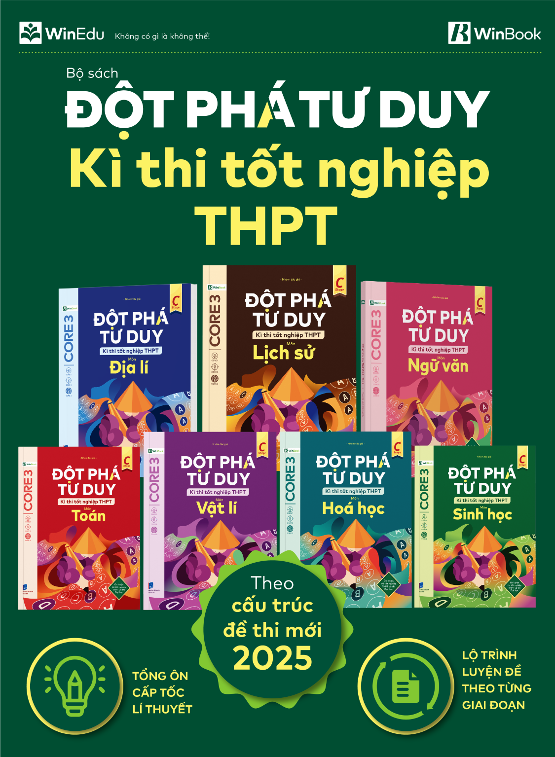 Mô tả Sách Đột phá tư duy kì thi tốt nghiệp THPT-Toán, Vật lí, Hoá học, Sinh học, Ngữ văn, Lịch sử, Địa lí - 1
