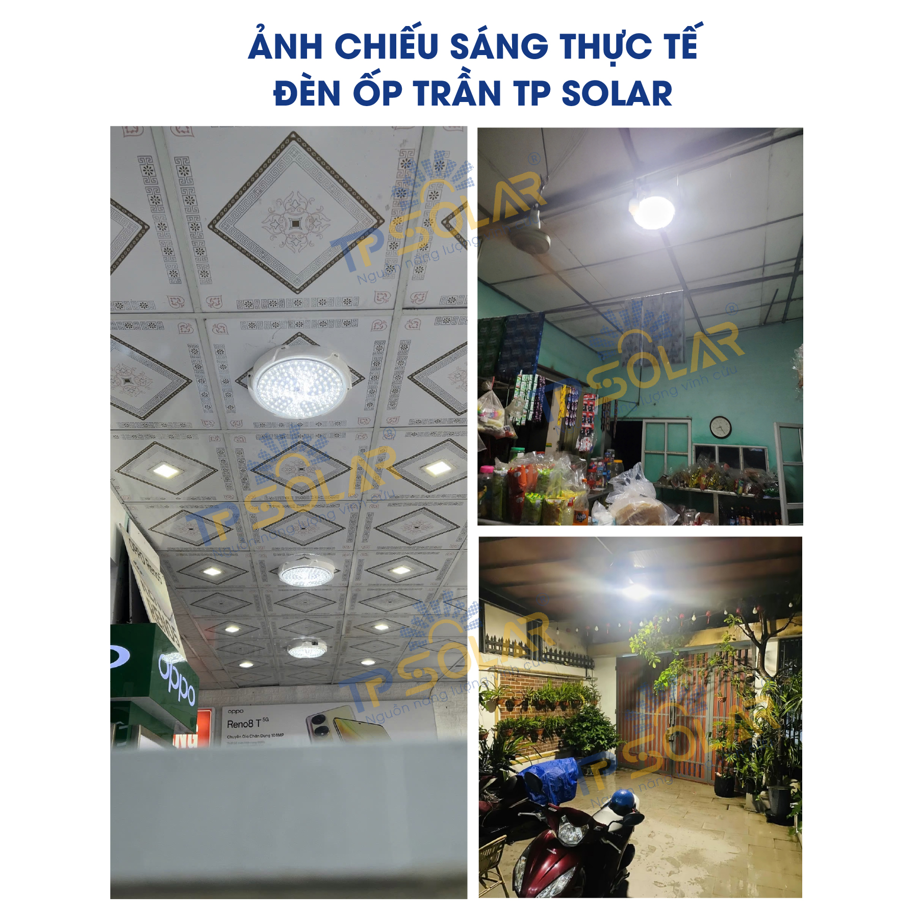 Đèn Ốp Trần Năng Lượng Mặt Trời TP SOLAR