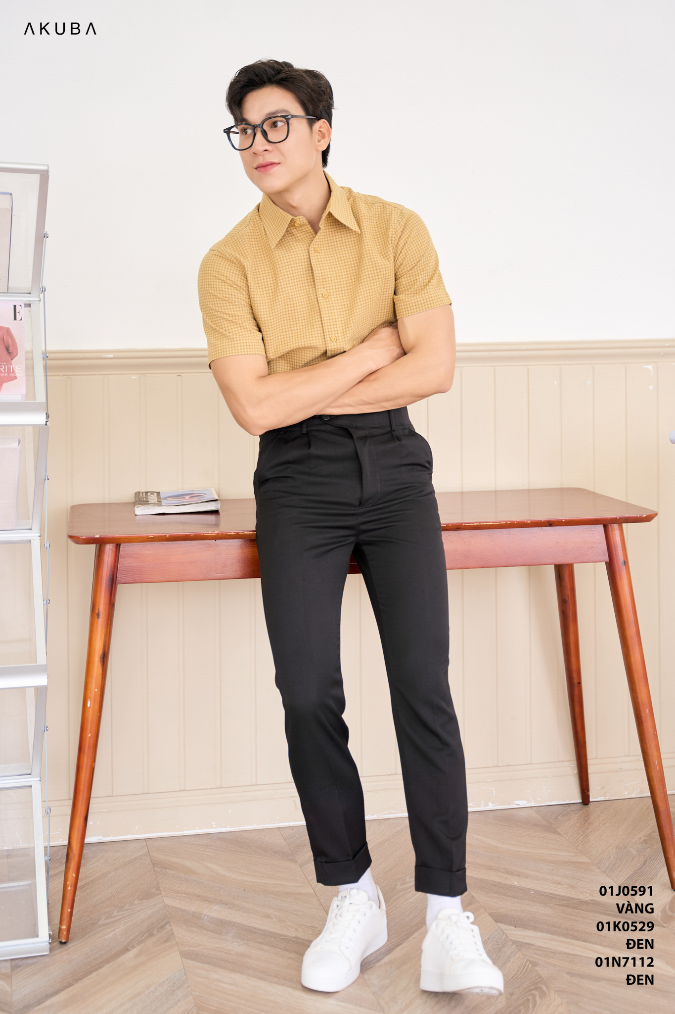 Mô tả Quần dài nam cao cấp AKUBA form skinny vải chống nhăn co giãn nhẹ, ôm dáng người | 01K0529 - 5