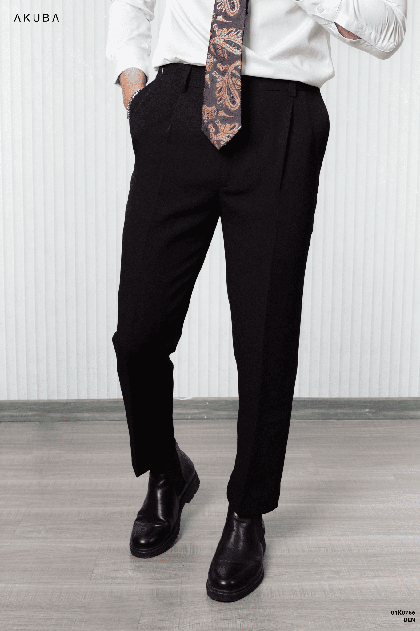 Mô tả Quần Tây Nam Công Sở Hàn Quốc AKUBA Cao Cấp Slimfit Dáng Suông Cotton Dày Dặn Đi Học | 01K3008 - 8