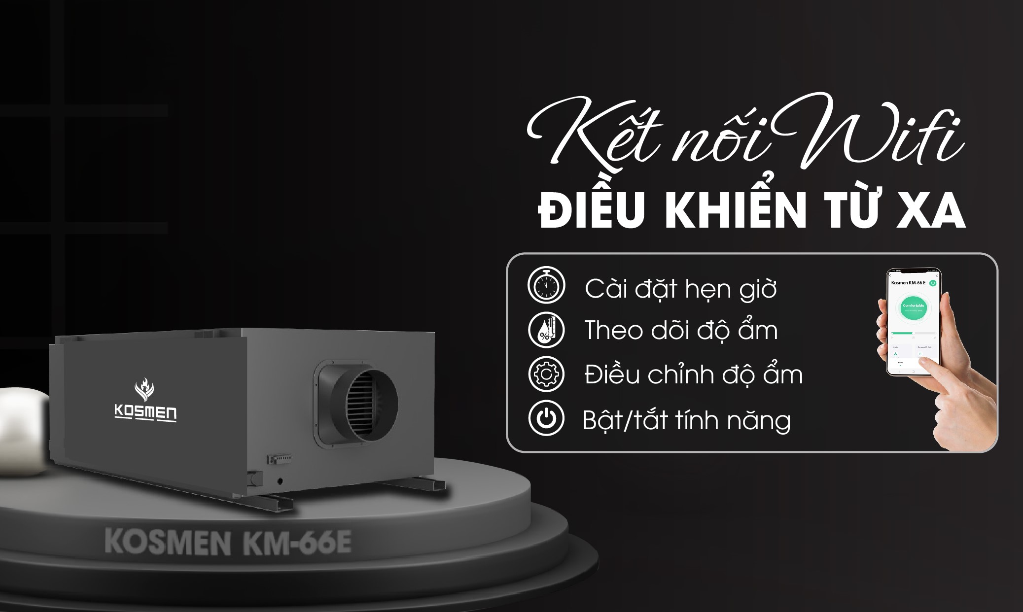 Mô tả Máy Hút Ẩm Âm Trần Kosmen KM-66E Màn Hình Cảm Ứng Kỹ Thuật Số - Hàng Chính Hãng BH 24 tháng - 4