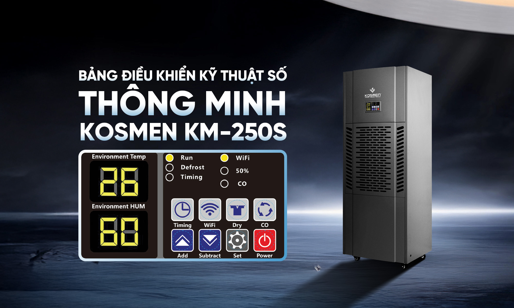 Mô tả Máy Hút Ẩm Công Nghiệp Kosmen KM-250S Công Suất 250 Lít/Ngày- Hàng Chính Hãng Bảo Hành 24 Tháng - 2