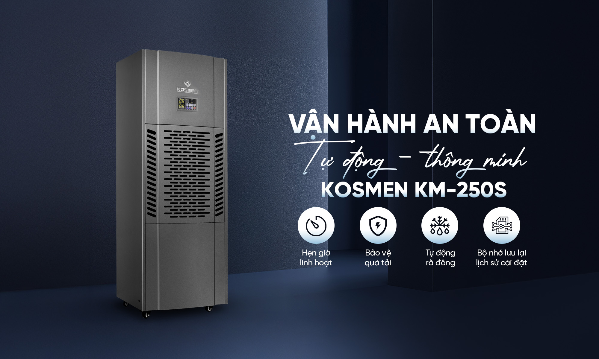 Mô tả Máy Hút Ẩm Công Nghiệp Kosmen KM-250S Công Suất 250 Lít/Ngày- Hàng Chính Hãng Bảo Hành 24 Tháng - 3
