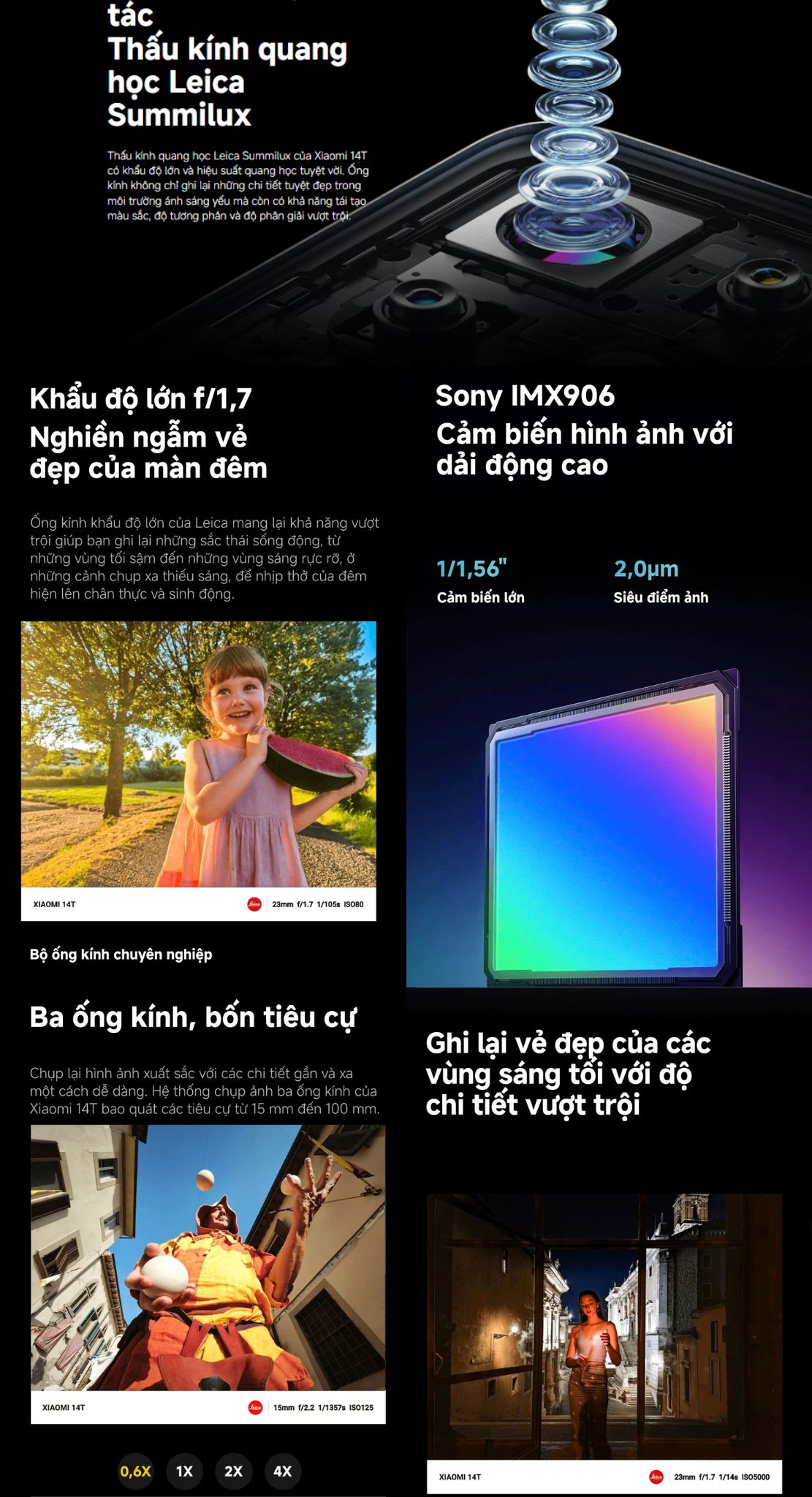 Mô tả Điện thoại thông minh Xiaomi 14T (12+512GB) | Cảm biến ảnh Sony IMX906 | MD 8300 | Pin 5000mAh - 4