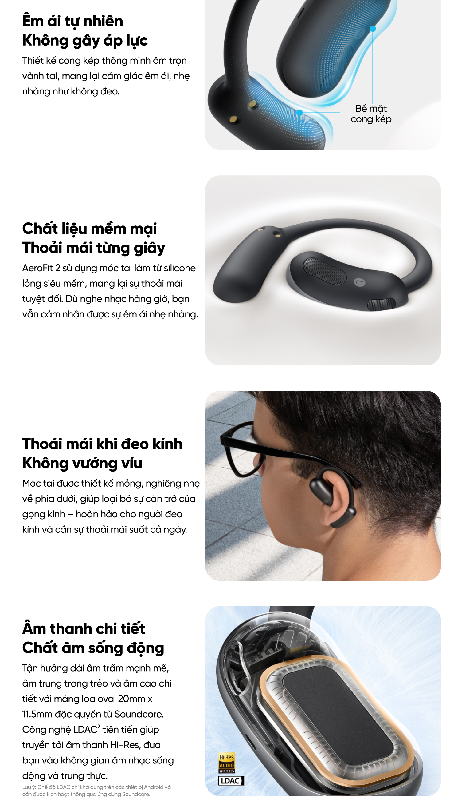 Mô tả Tai nghe bluetooth Open-Ear soundcore AeroFit 2 | Móc tai tùy chỉnh | Chống nước và bụi IP55 - 2