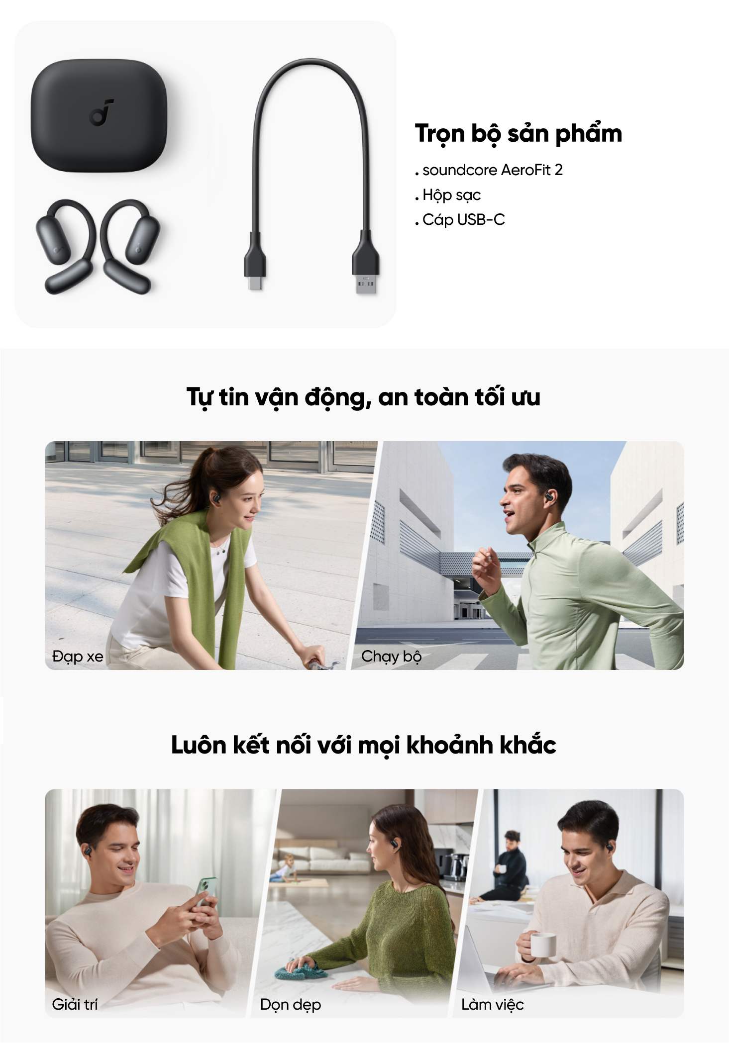 Mô tả Tai nghe bluetooth Open-Ear soundcore AeroFit 2 | Móc tai tùy chỉnh | Chống nước và bụi IP55 - 6