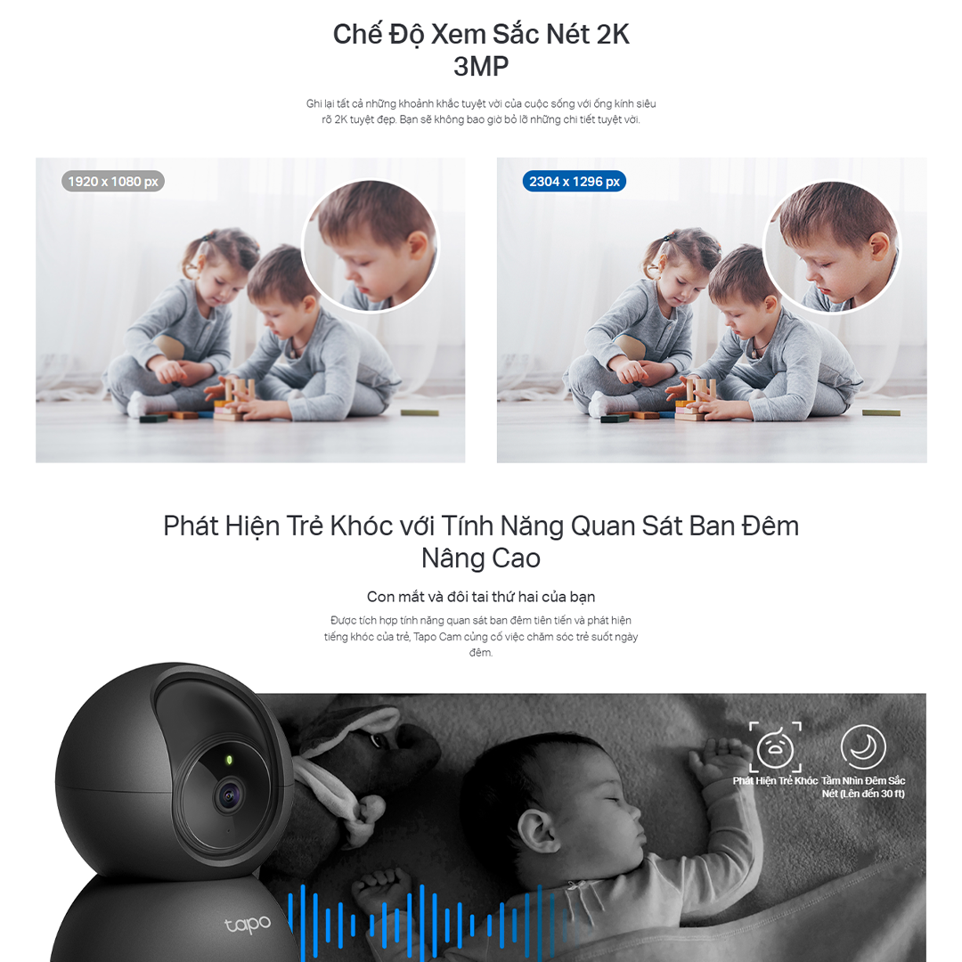 Mô tả Camera Wifi TP-Link Tapo C211 Độ Phân Giải 3MP 2K UHD Quay/Quét 360°, Camera An Ninh Gia Đình - 4