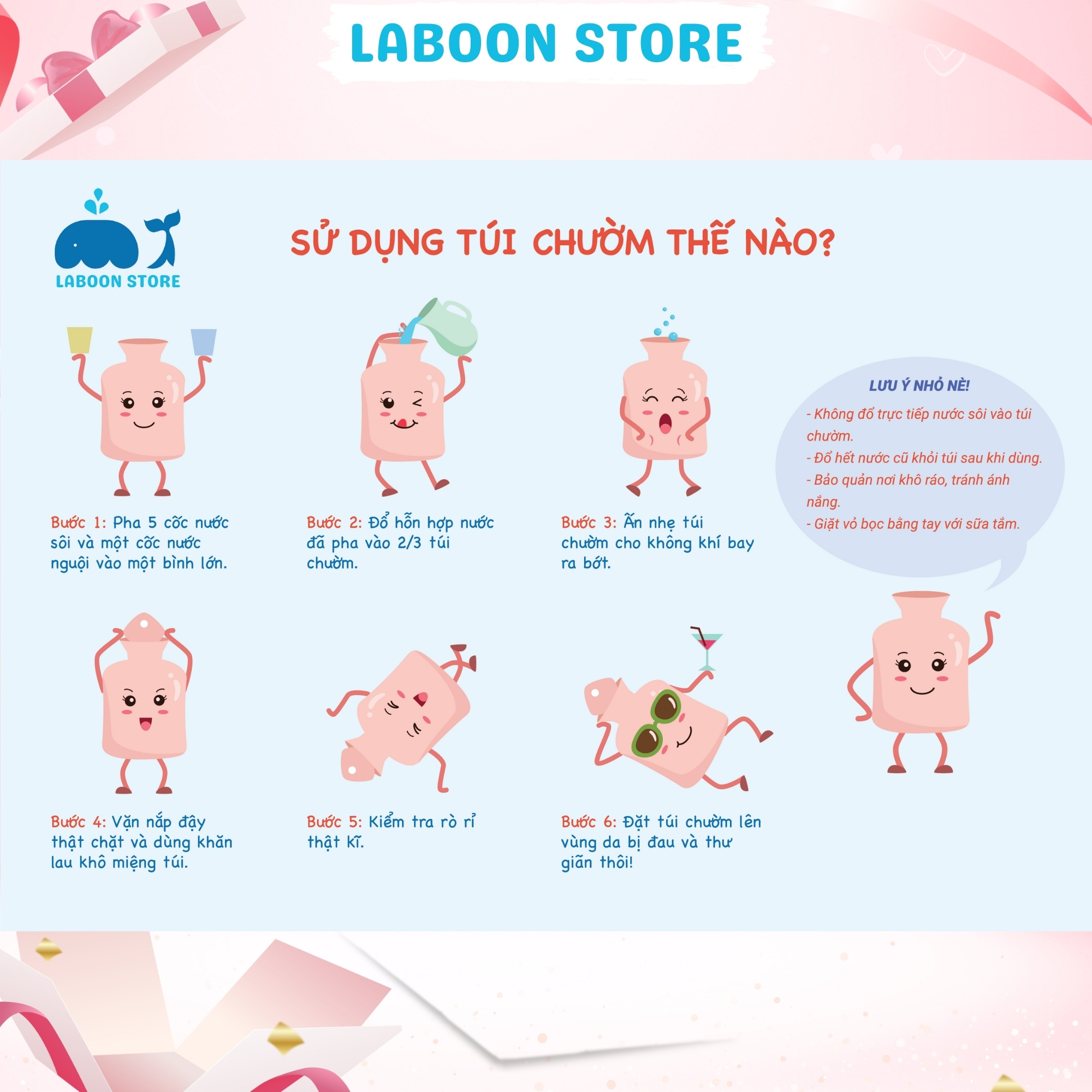 Mô tả Bộ sưu tập túi chườm baby three 12 con giáp size 350ml 1000ml mix kèm phụ kiện tóc dễ thương - 5