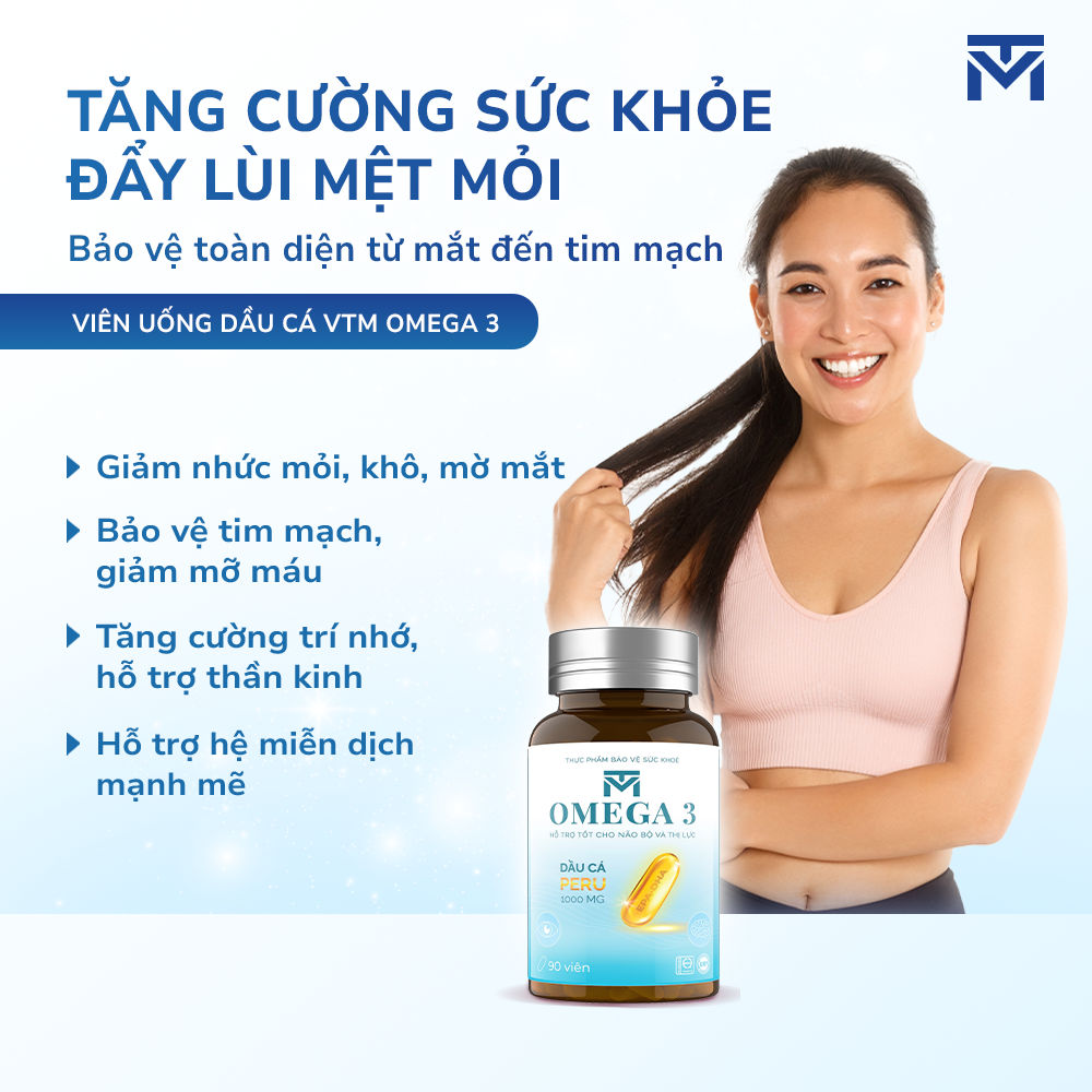 Mô tả Viên uống dầu cá VTM OMEGA 3 tăng cường thị lực, bảo vệ tim mạch - lọ 90 viên - 3
