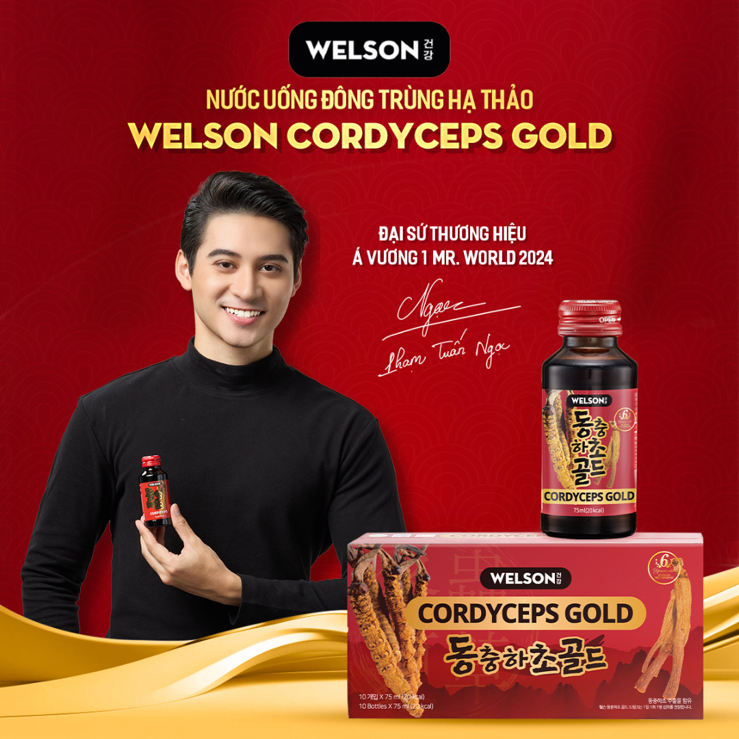 Mô tả Nước Uống Đông Trùng Hạ Thảo Welson Cordyceps Gold Hộp 10 Chai x 75ml [3Hộpx10c x75ml] - 5