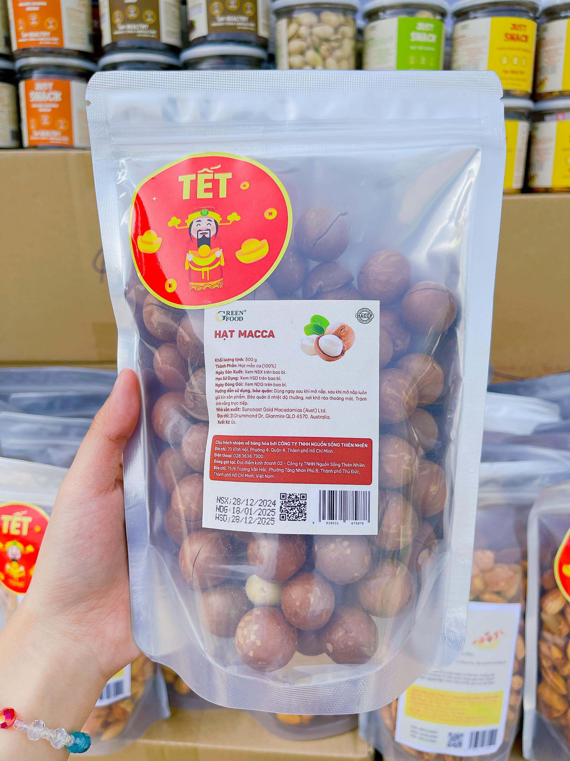 Mô tả Hạt Macca Just Snack | Túi 500g - Nhập khẩu Úc, Thơm ngon, Béo ngậy, Túi tiện lợi, Đồ ăn vặt Tết - 1